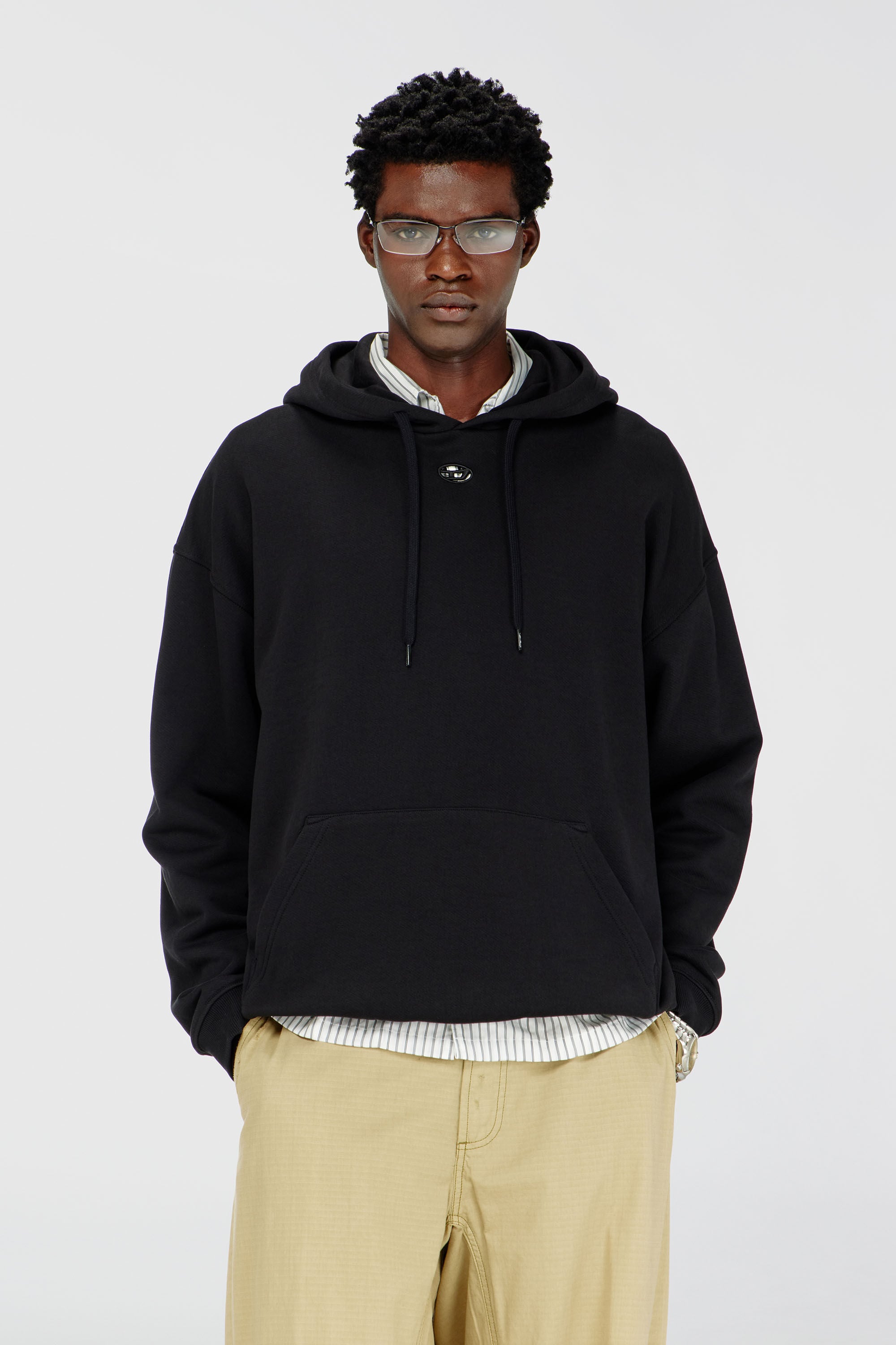 Diesel - S-BOXT-HOOD-DCO, Man's Relaxed fit hoodie with kangaroo pocket in Black - 3