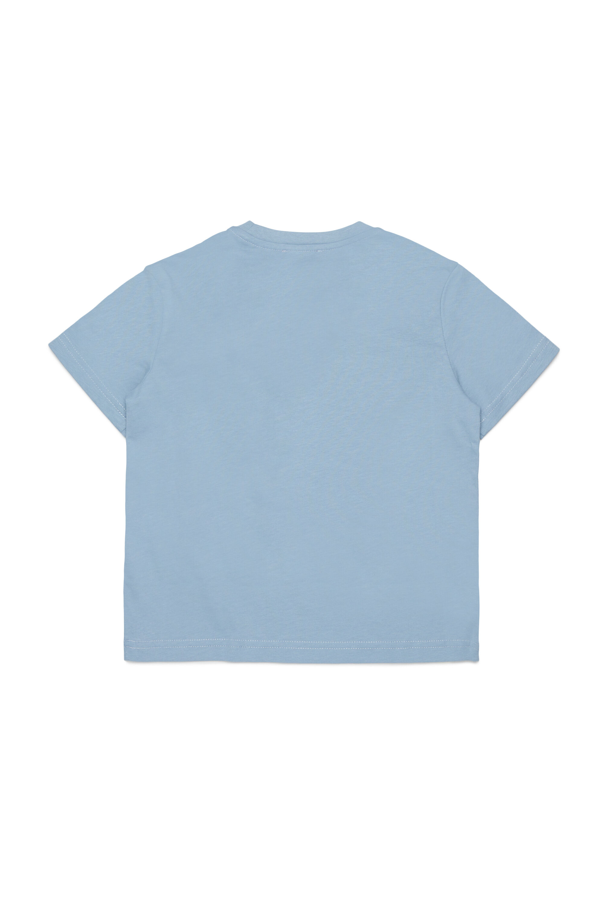 Diesel - TROSET, Woman's T-shirt with denim rose appliqu&eacute; in Light Blue - 2