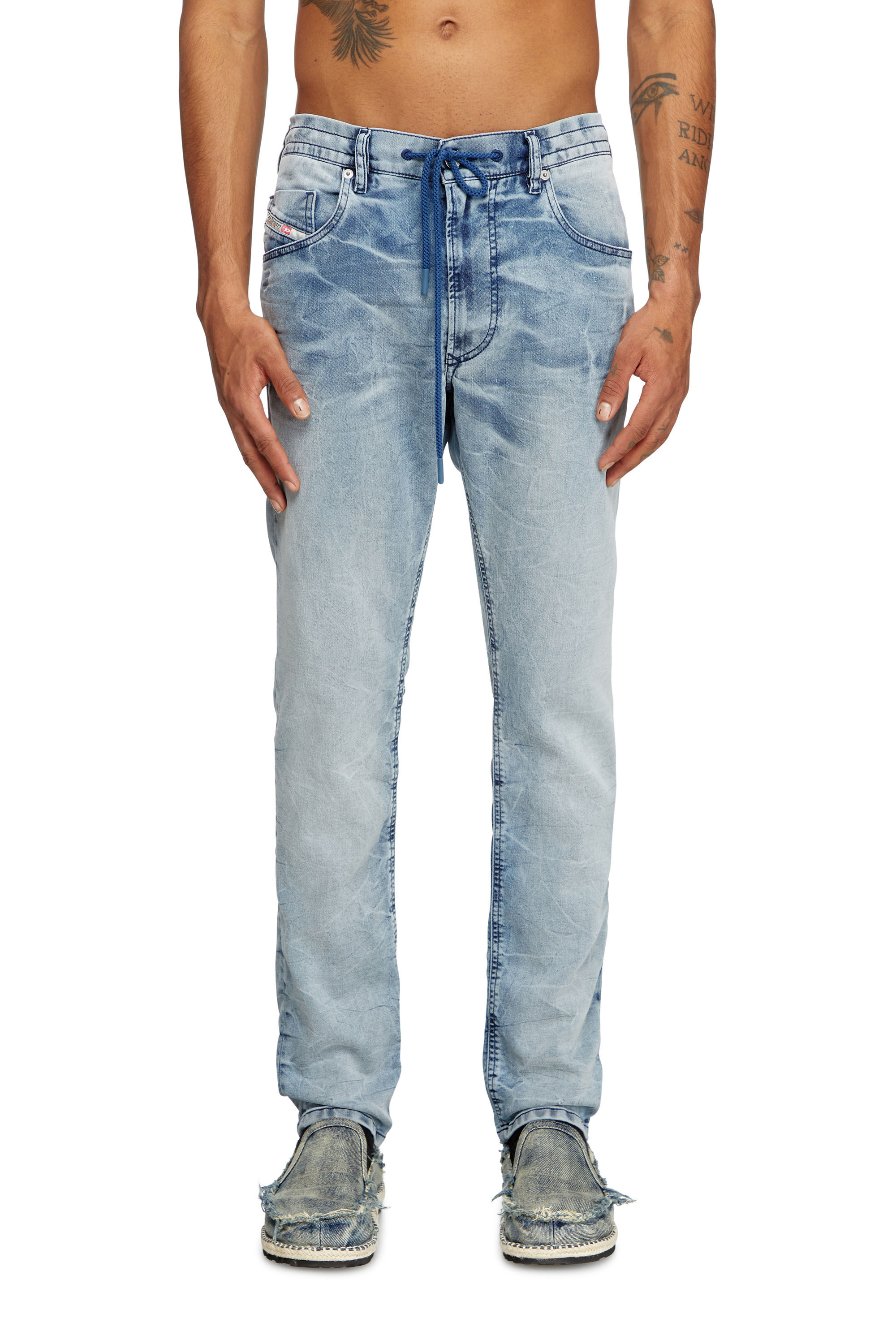 Diesel - Man's Regular 2030 D-Krooley Joggjeans® 068PK, Light Blue - 3