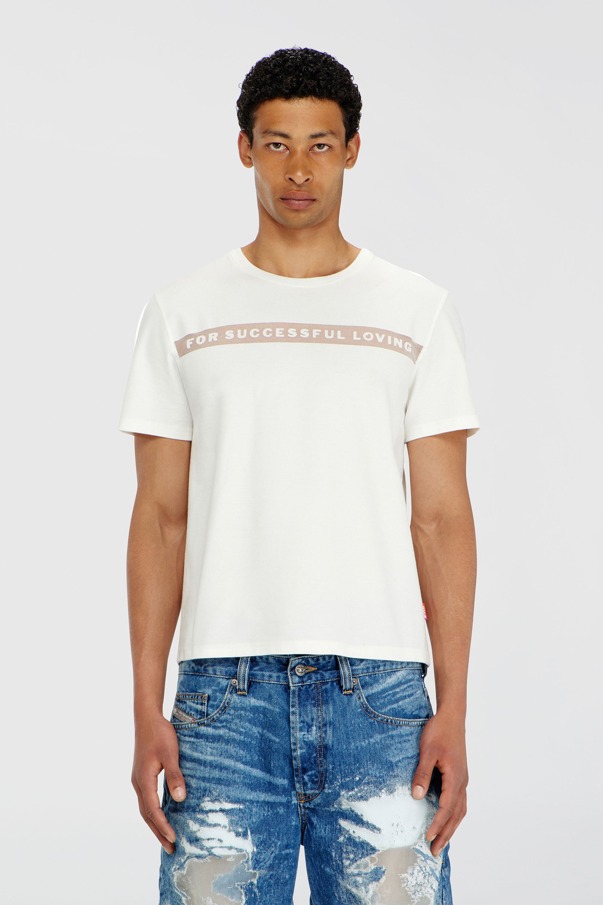 Diesel - PR-T-NOTS-CHI-R, Unisex's T-shirt with For Successful Loving logo in White - 3