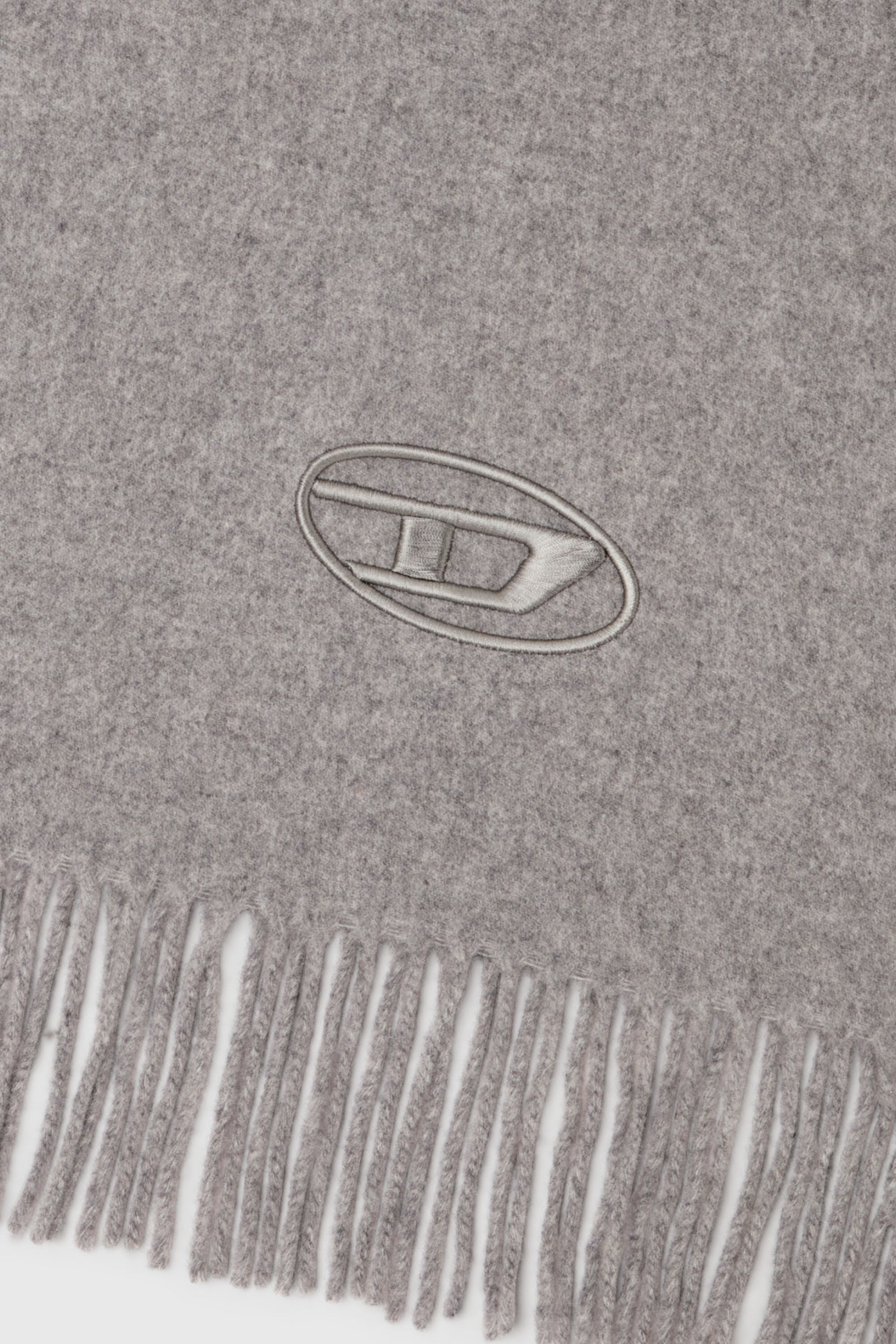 Diesel - S-IMON-D-LONG, Unisex's Wool-blend scarf with fringed edges in Grey - 3