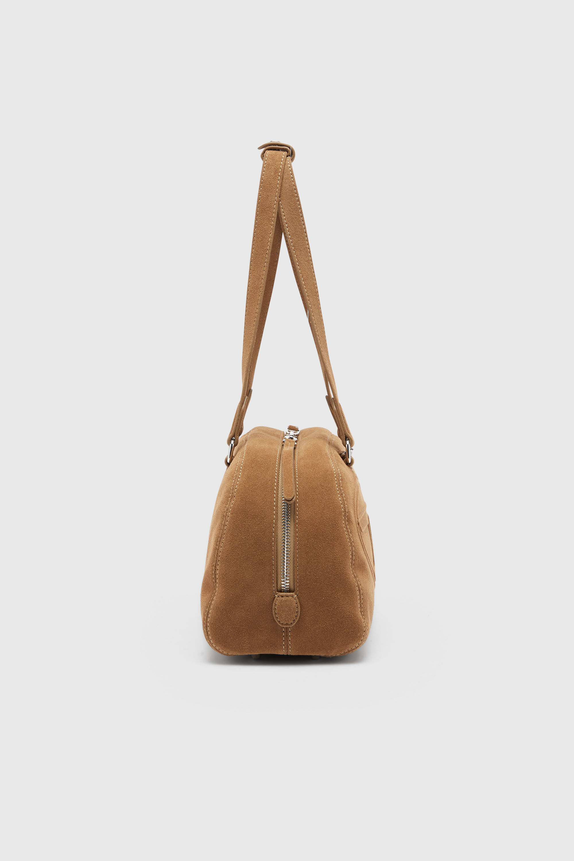 Diesel - 1DR DOME SHOULDER, Unisex's 1DR Dome-Suede shoulder bag with Oval D logo in Beige - 5