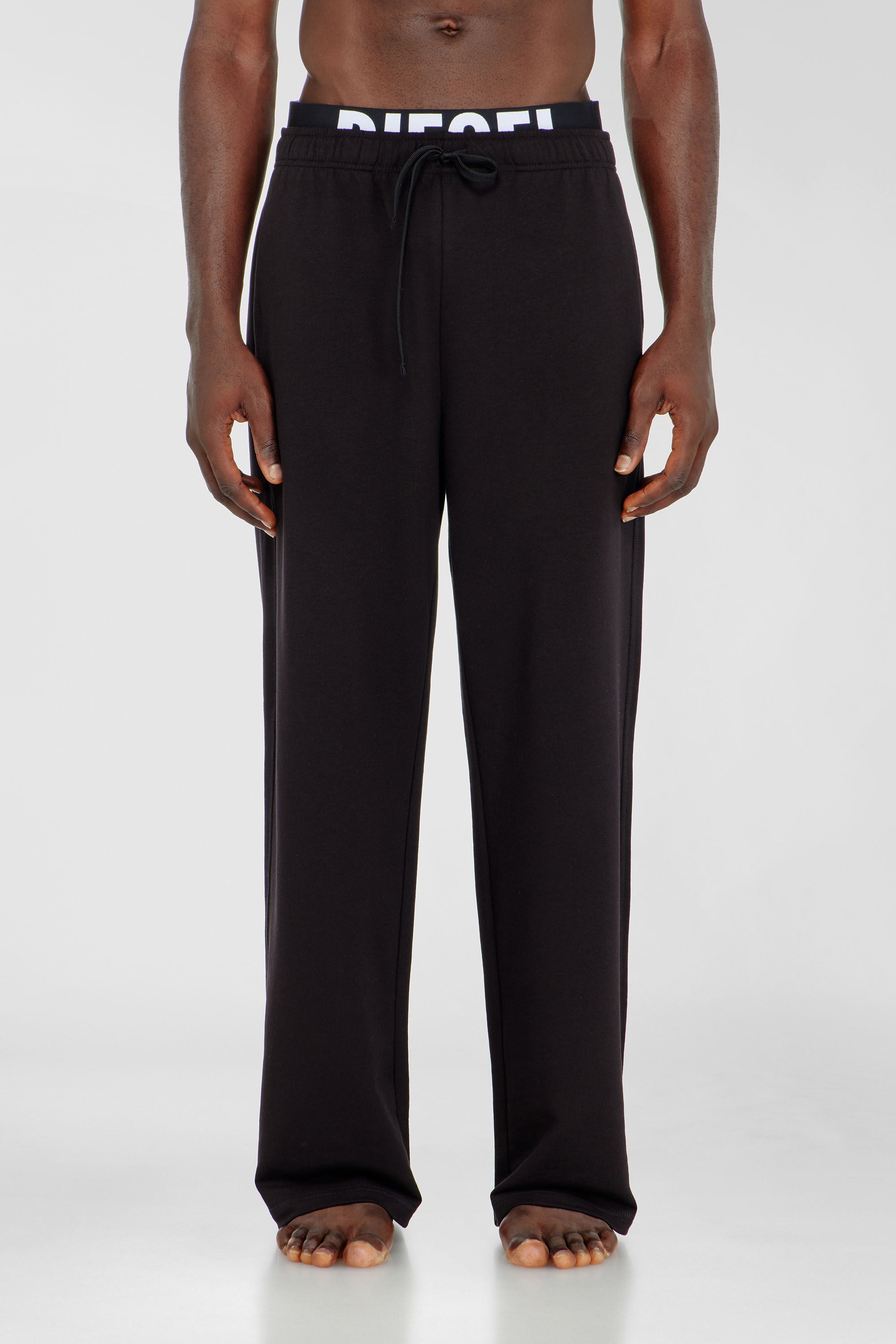 Diesel - BRADLEY-D-POP, Man's Cotton sweatpants with Diesel logo waistband in Black - 1