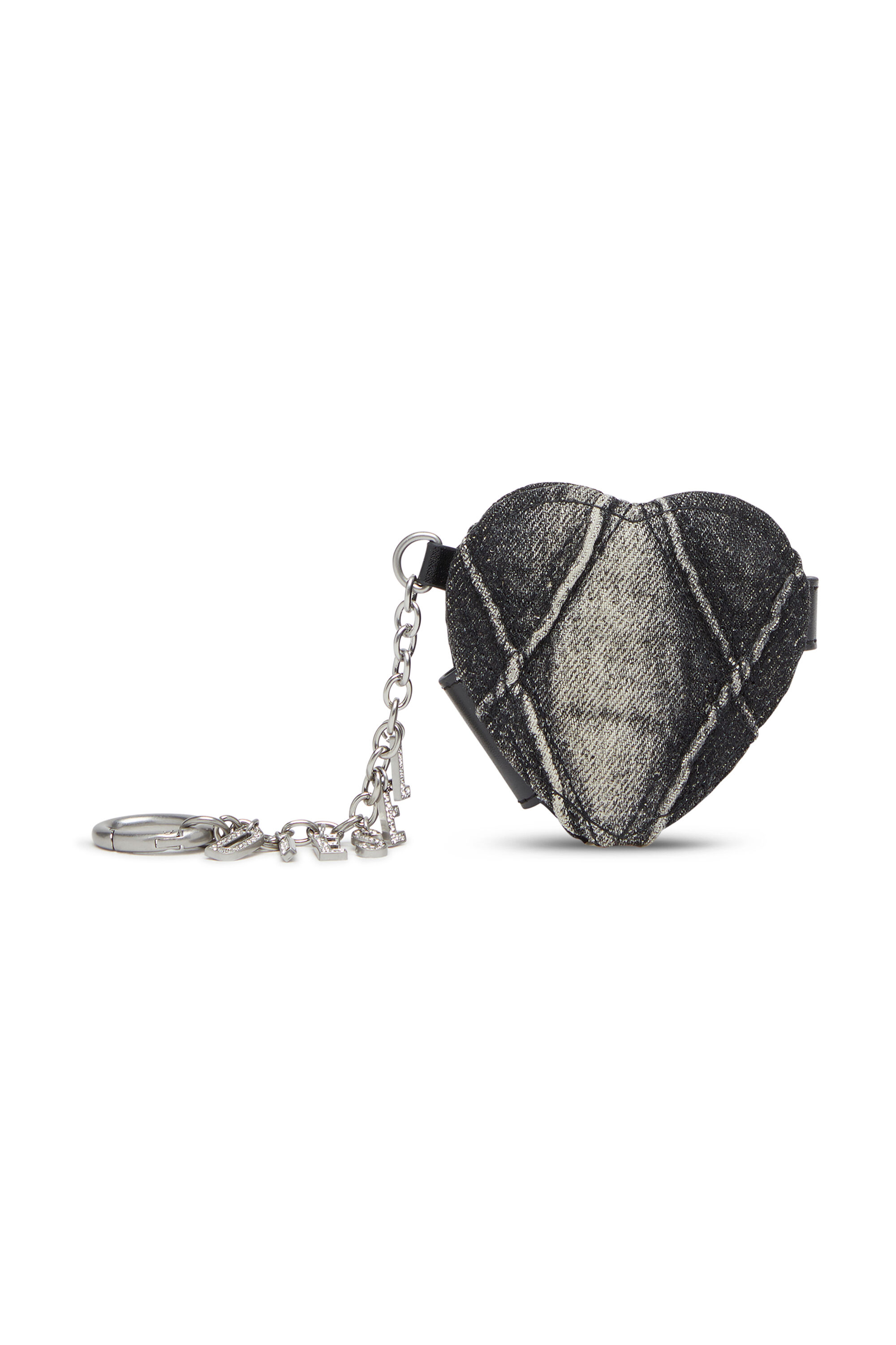 DIESEL☆ Mirror charm with glossy finish ホワイト Women's Mirror charm in argyle quilted denim | Black | Diesel