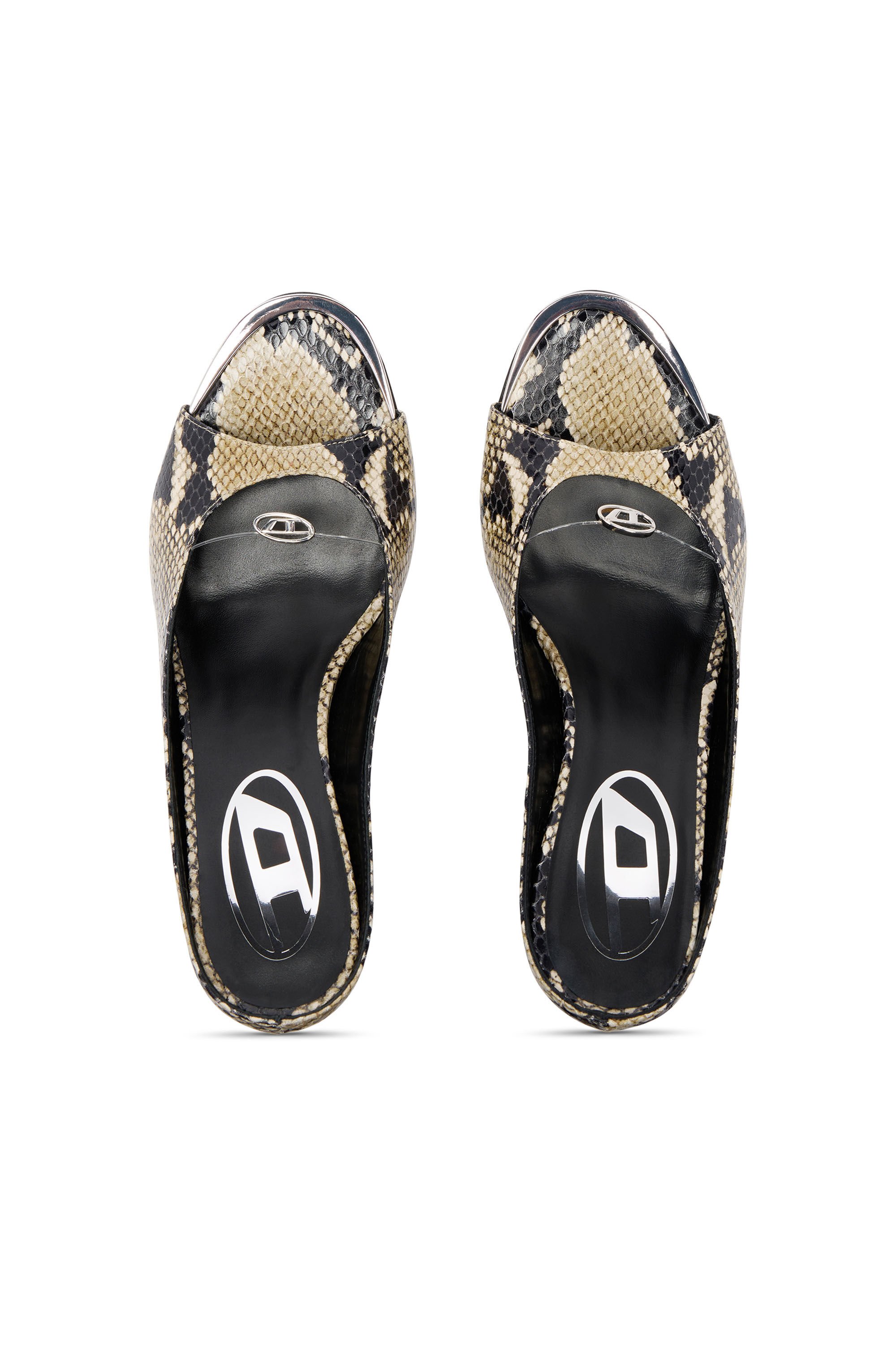Diesel - D-DIAM'S SA 90, Woman's D-Diam's-High leather mule with floating Oval D in Multicolor - 4