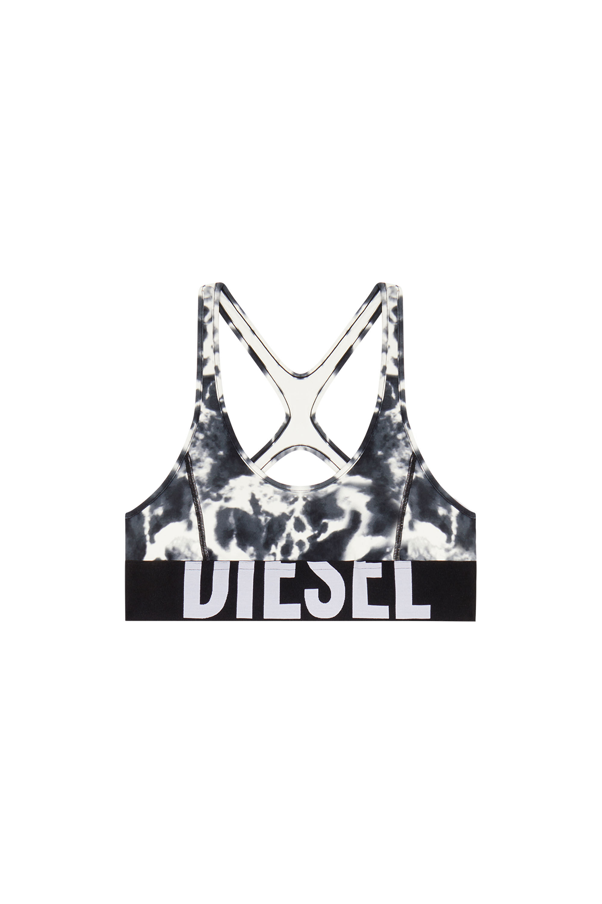 Diesel - ALLISON-D-POP, Woman's Sports bra in printed microfibre in White/Black - 2