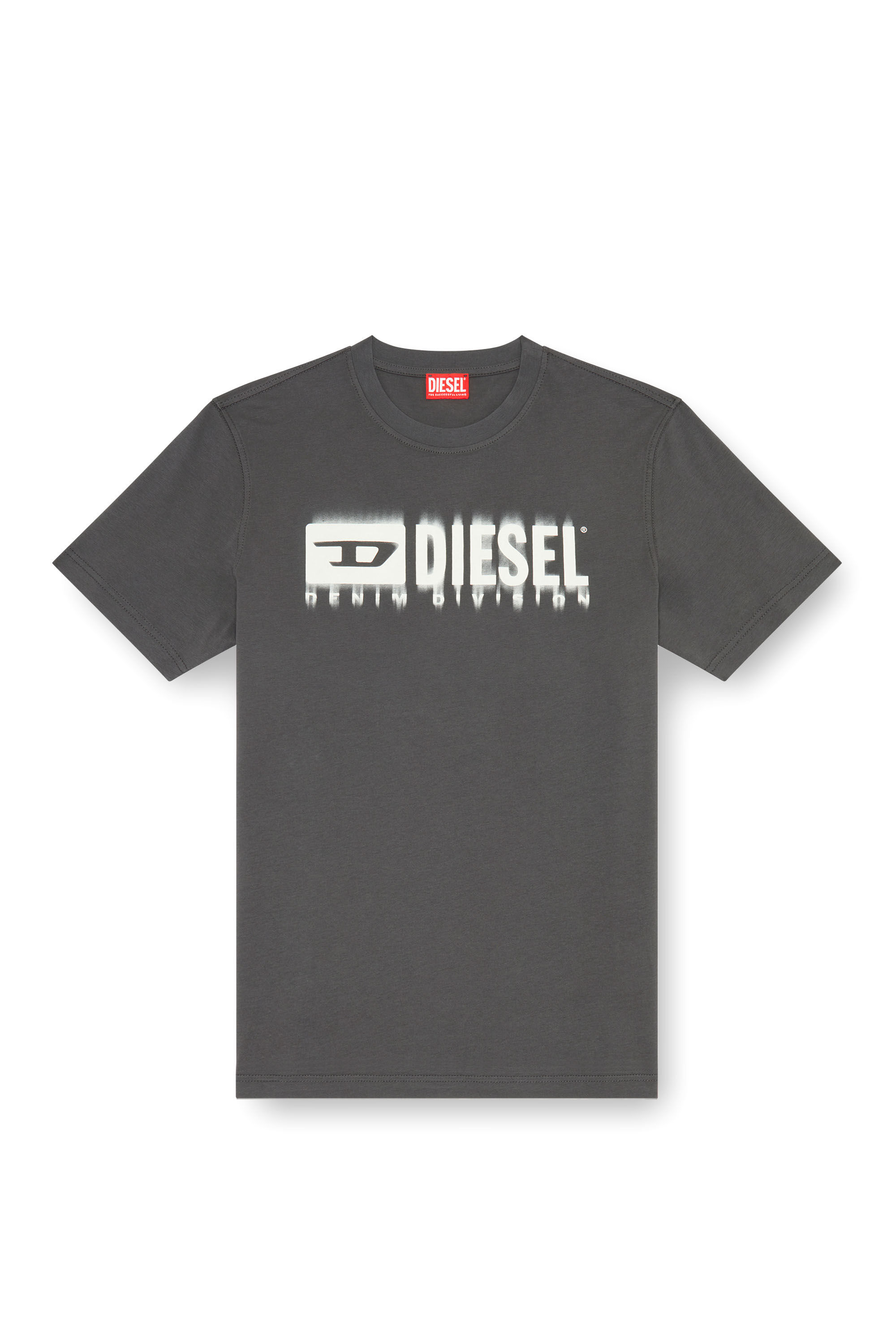 DIESEL❤️ T UNCUTTY SHORT Q1 T-SHIRT グレー Men's T-shirt with blurry Diesel logo | Grey | Diesel
