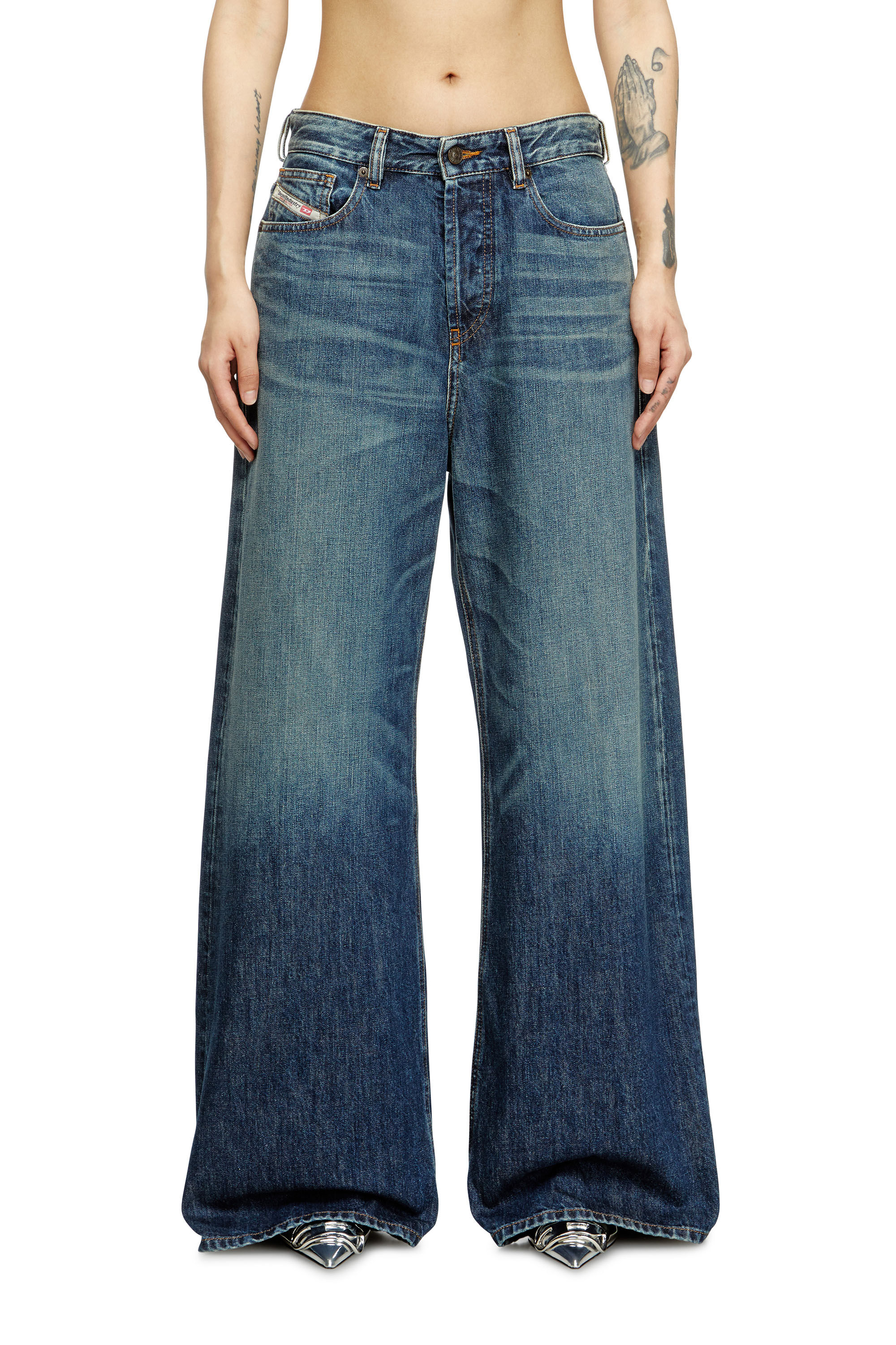 Diesel - Woman's Relaxed Jeans 1996 D-Sire 09H59, Dark Blue - 3