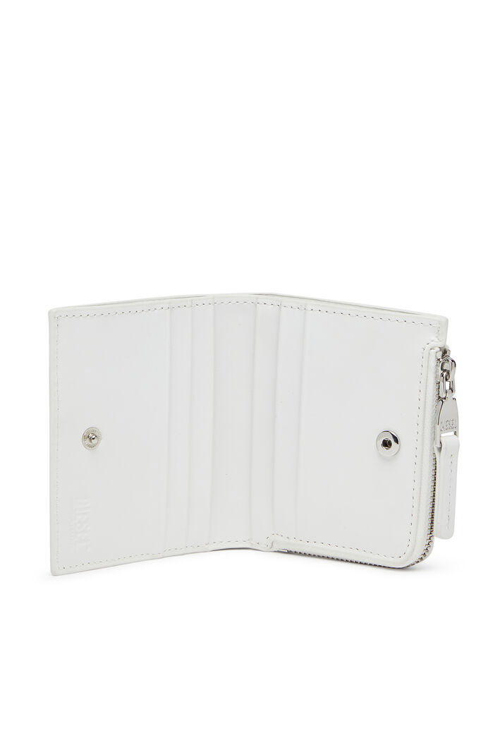 Diesel - 1DR BI FOLD ZIP L, Woman's Bi-fold wallet in leather in White - 4