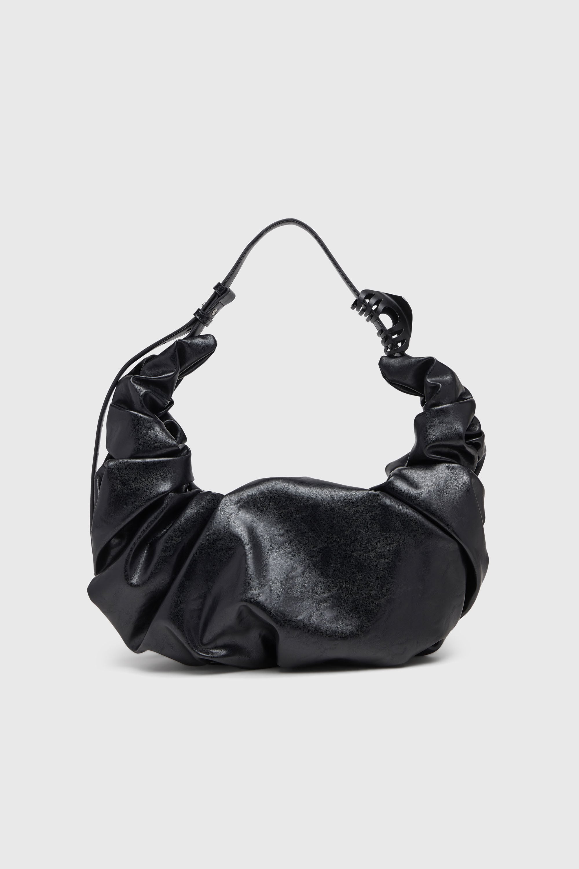 Diesel - GRAB-D HOBO L, Woman's Grab-D-Large scrunched hobo bag in Black - 3