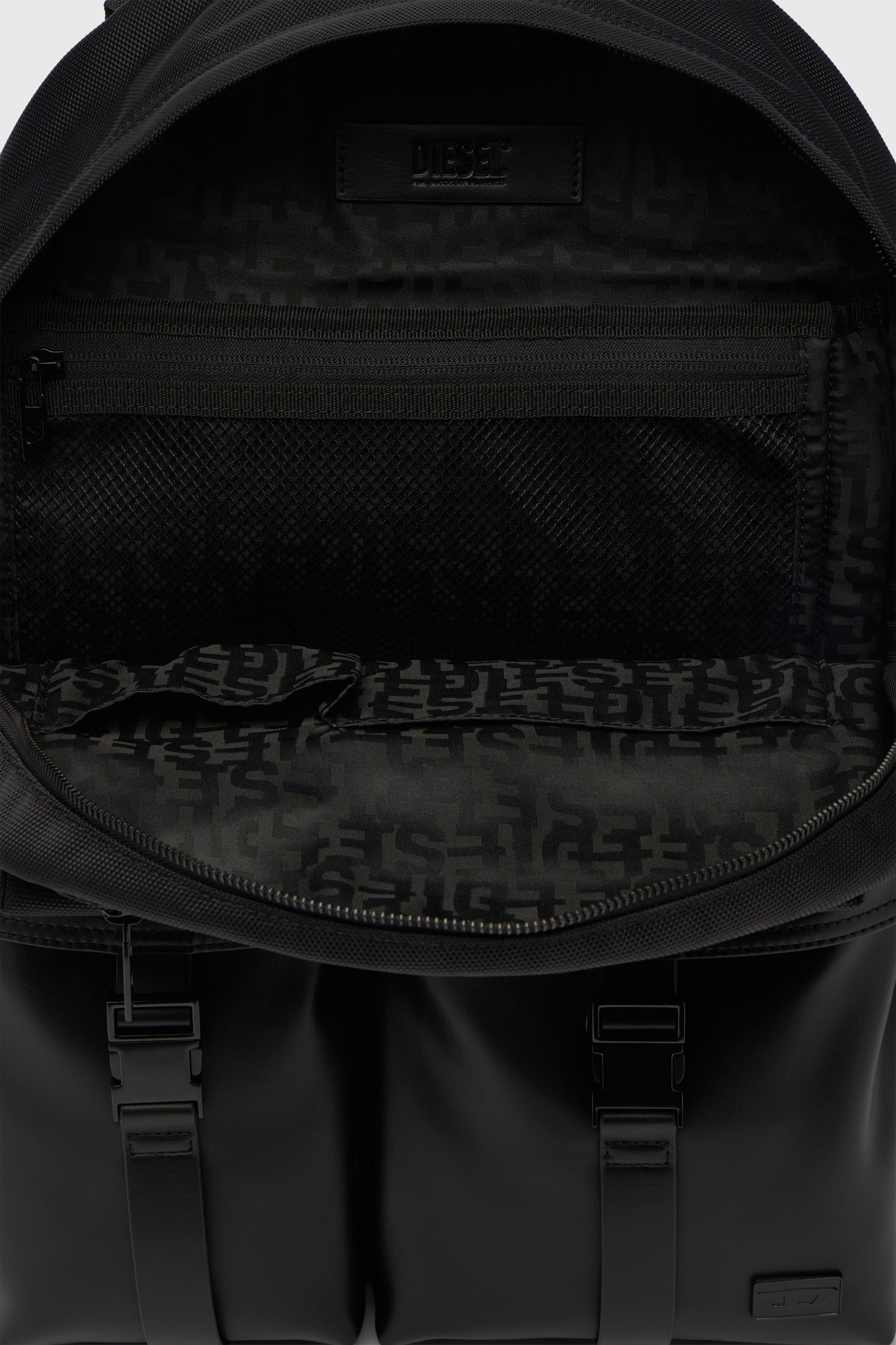 Diesel - MULTI-PKTS BACKPACK X, Unisex's Multi-Pkts - Backpack in nylon with front pockets in Black - 4