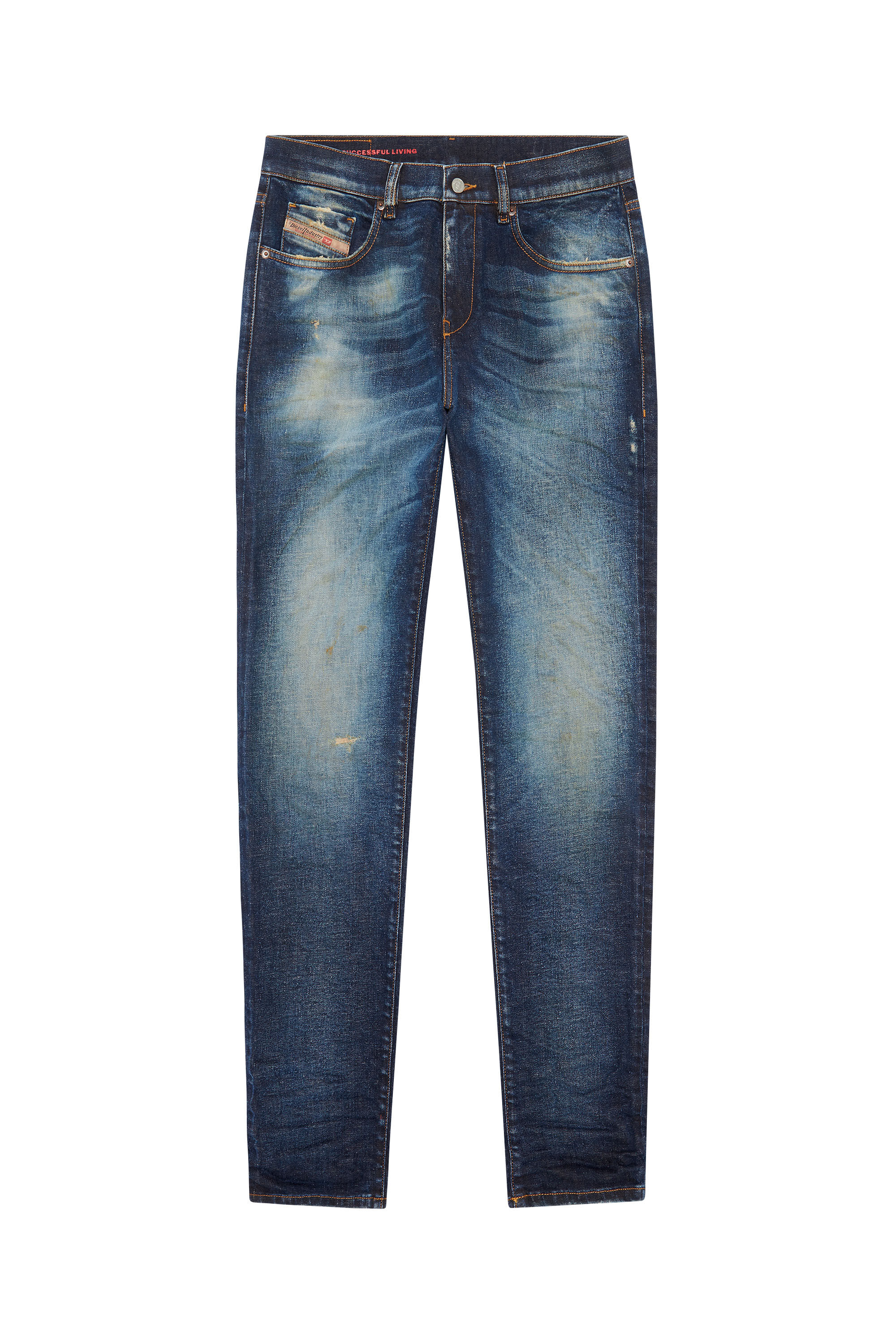 Diesel - 2019 D-Strukt 09E64 Slim Jeans, Dark Blue - Image 2
