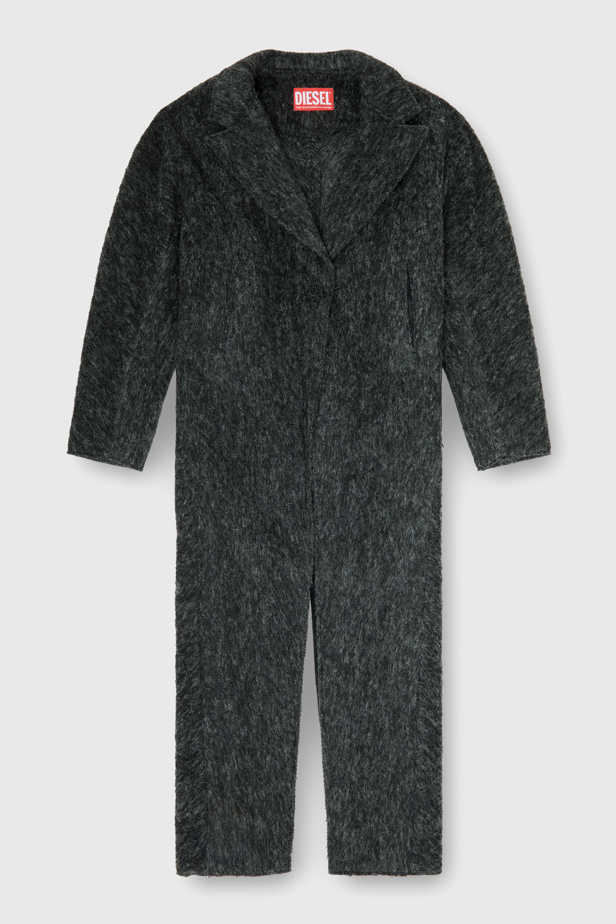 Diesel - W-SAYTA, Woman's Long coat in wool and alpaca blend in Dark grey - 2