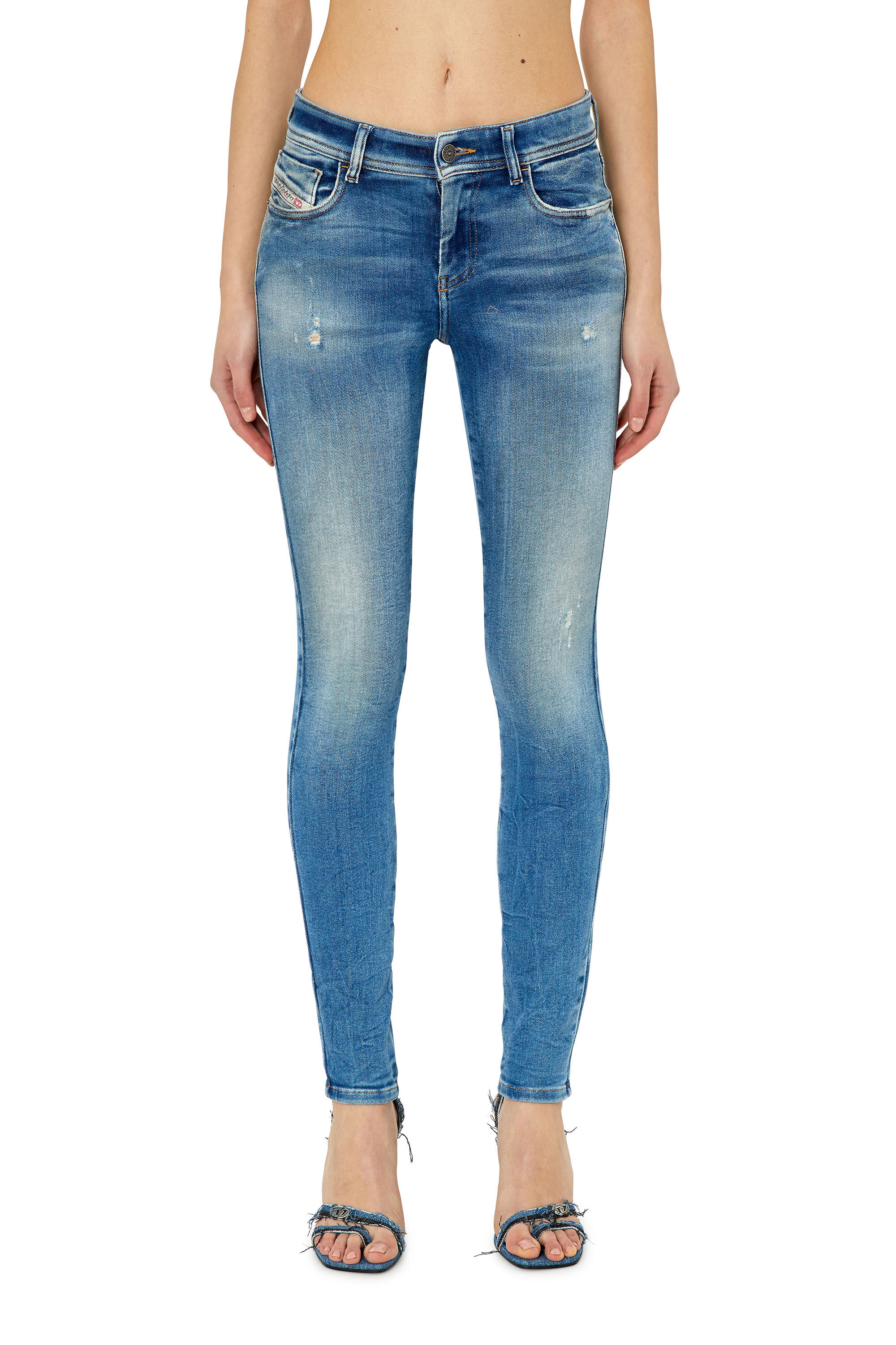 Diesel - 2017 Slandy 09E91 Super skinny Jeans, Light Blue - Image 3