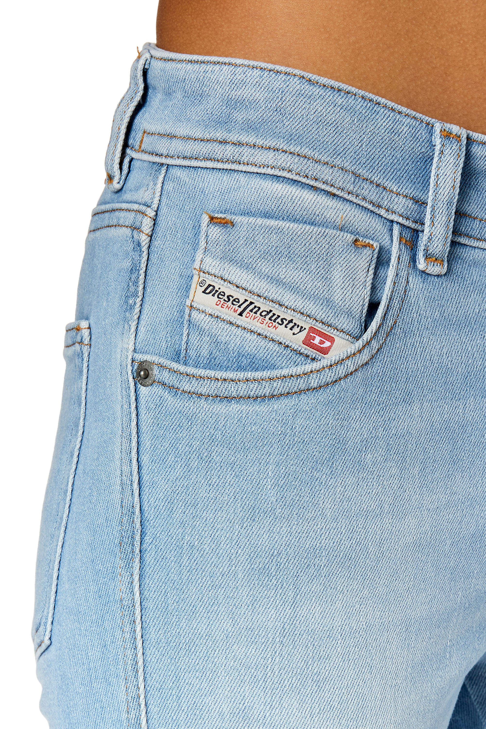 Diesel - 2017 Slandy 09E76 Super skinny Jeans, Light Blue - Image 5