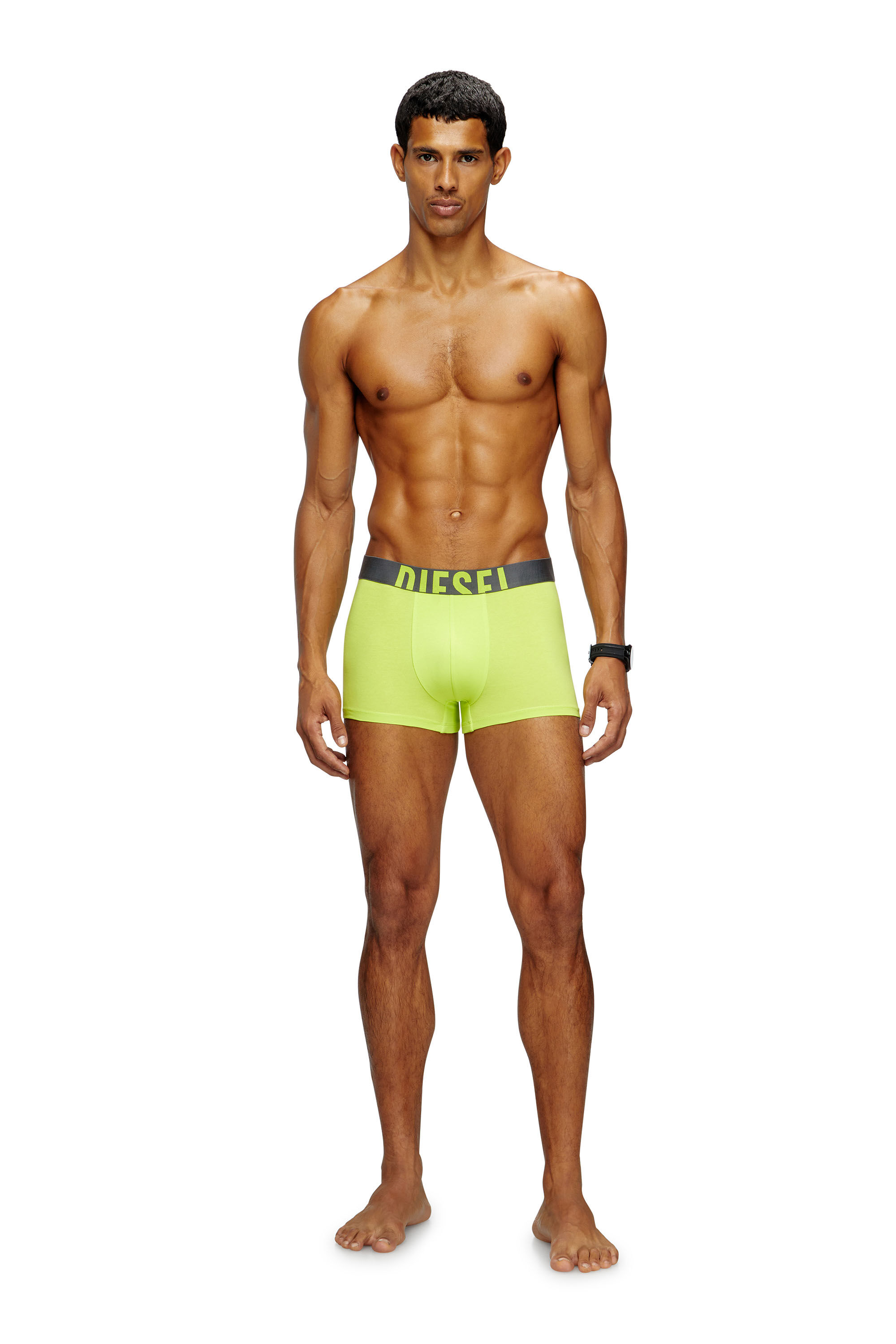Diesel - DAMIEN-D-POP-3PACK-40, Man's Three-pack boxer briefs in stretch cotton in Grey/Green - 1
