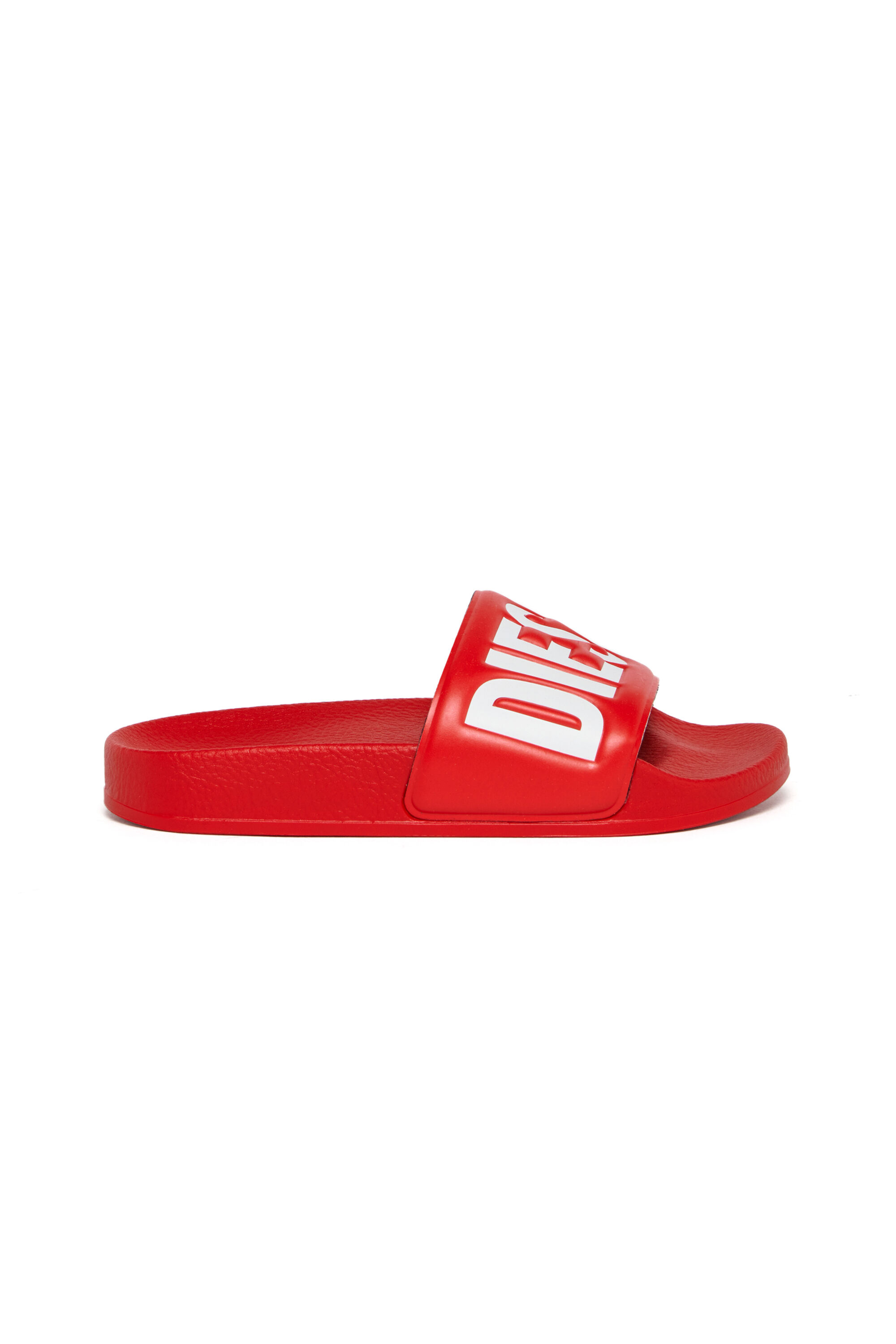Diesel - SA-BWBISQOF, Unisex's SA-BWBISQOF-Slides with debossed logo in Red - 1