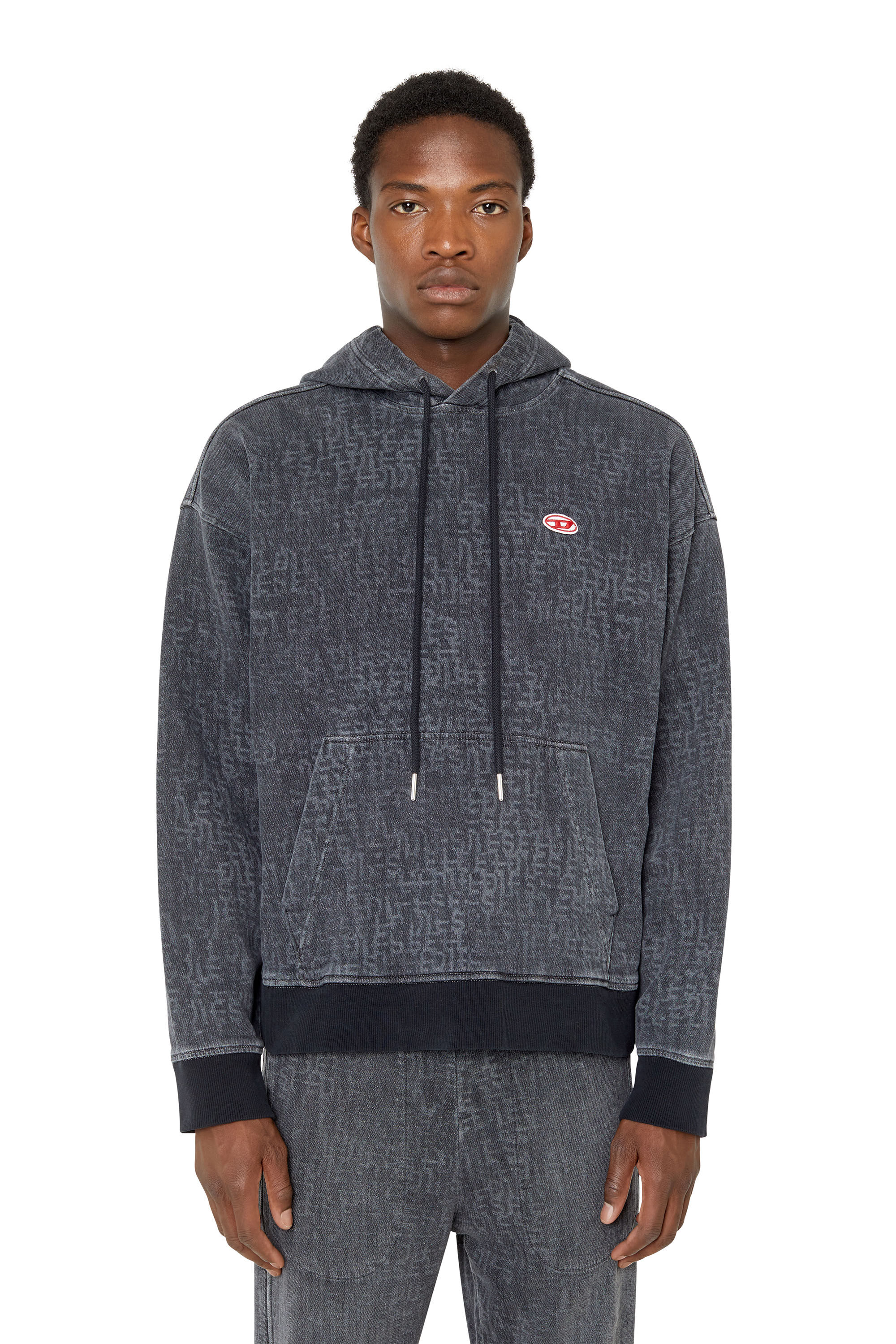 Diesel - D-UM-RIB TRACK DENIM HOODIE,  - Image 3