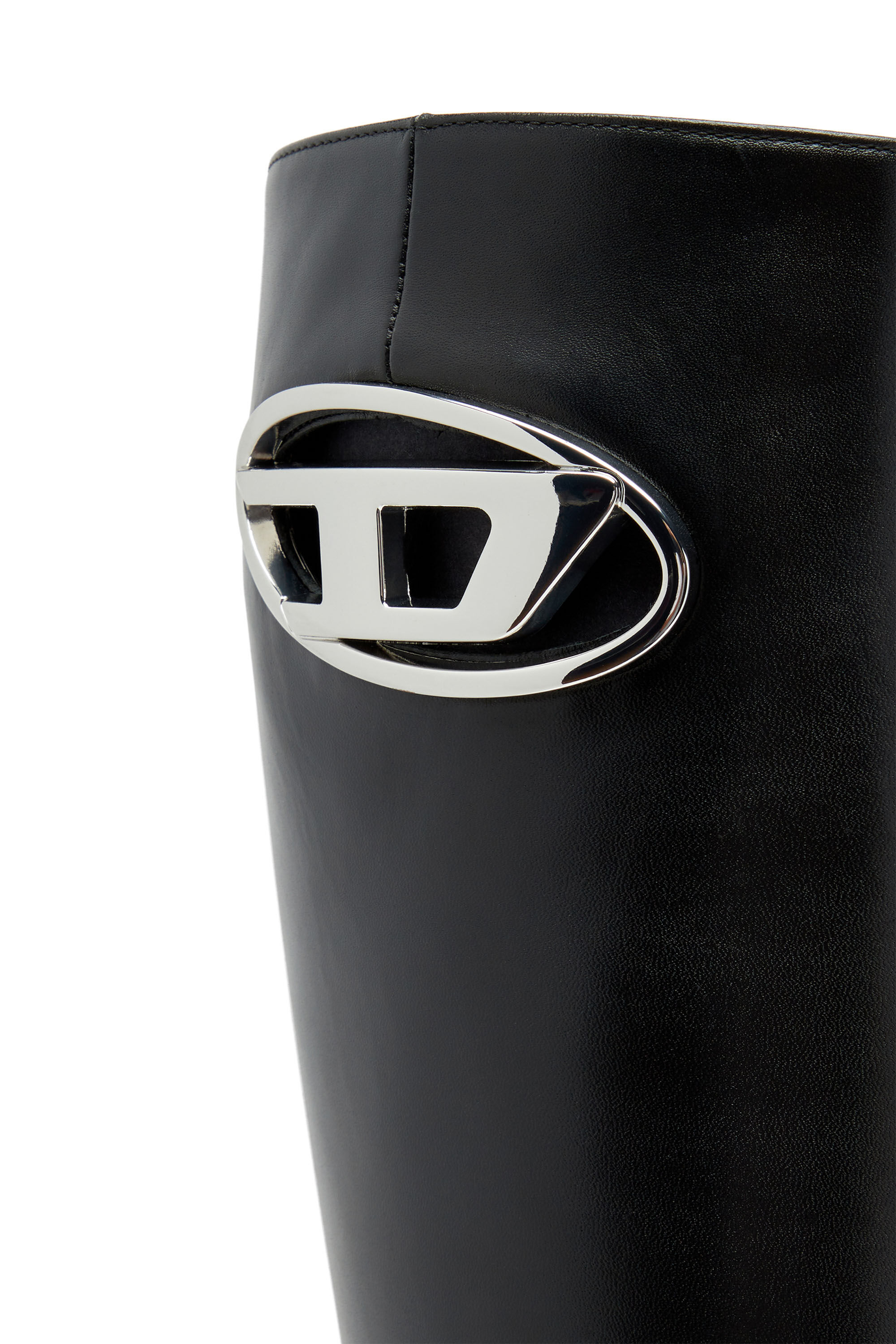 Diesel - D-VENUS HBT, Woman D-Venus-Leather boots with oval D plaque in Black - Image 4