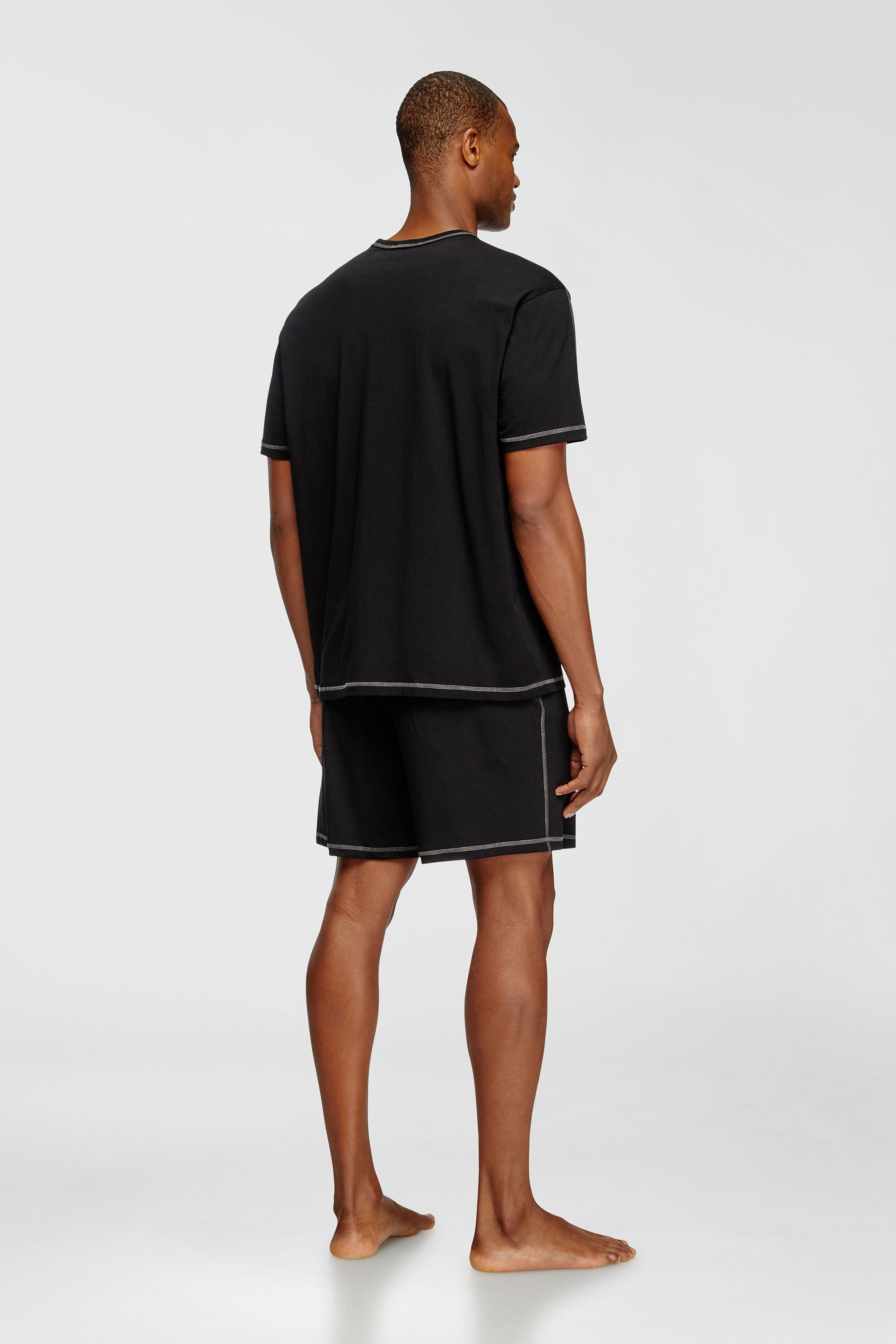 Diesel - SET-ADAM-D-CORE, Man's Short Pajamas set in cotton jersey in Black - 3