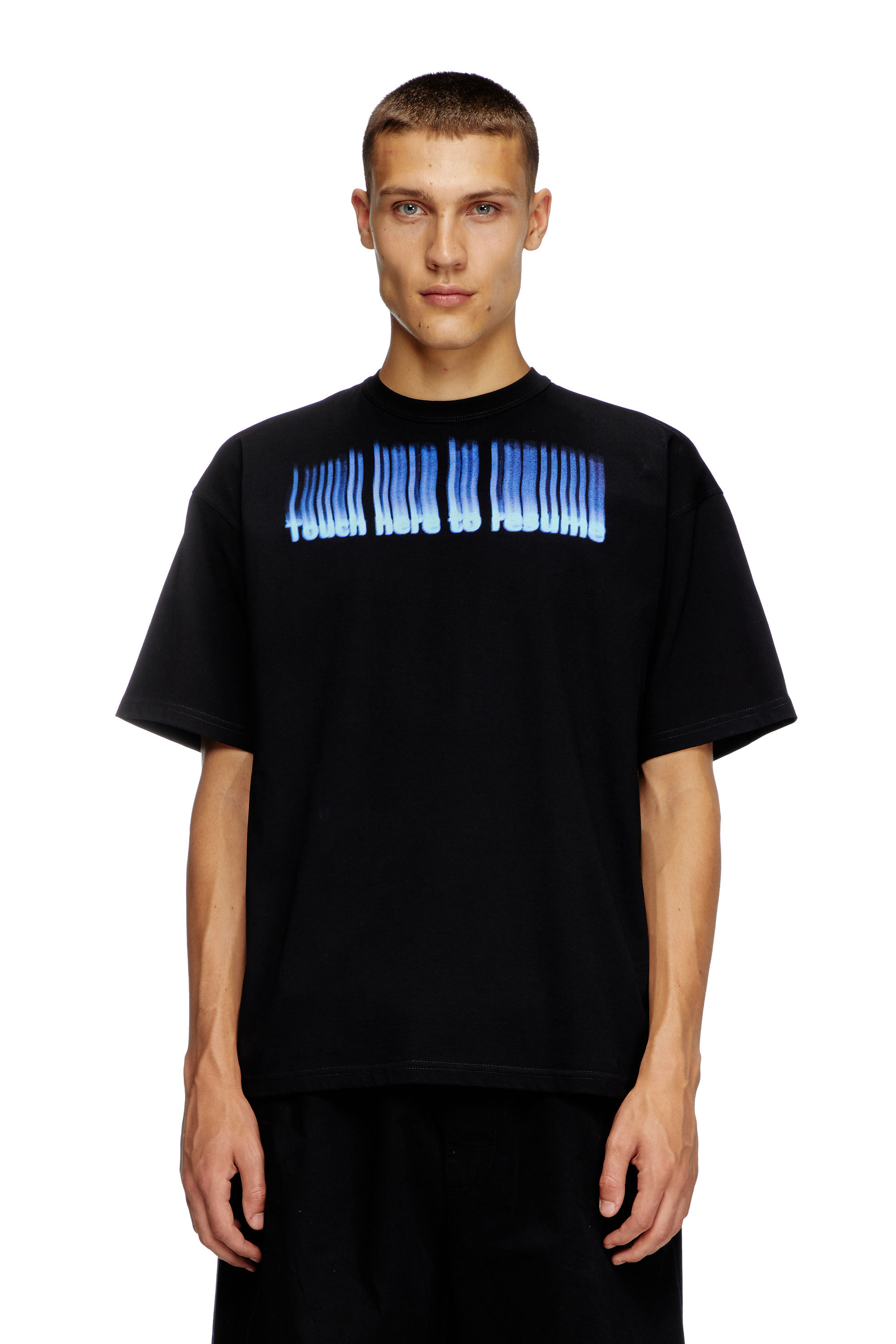 Diesel - T-BOXT-R14, Man's T-shirt with slogan print in Black - 3