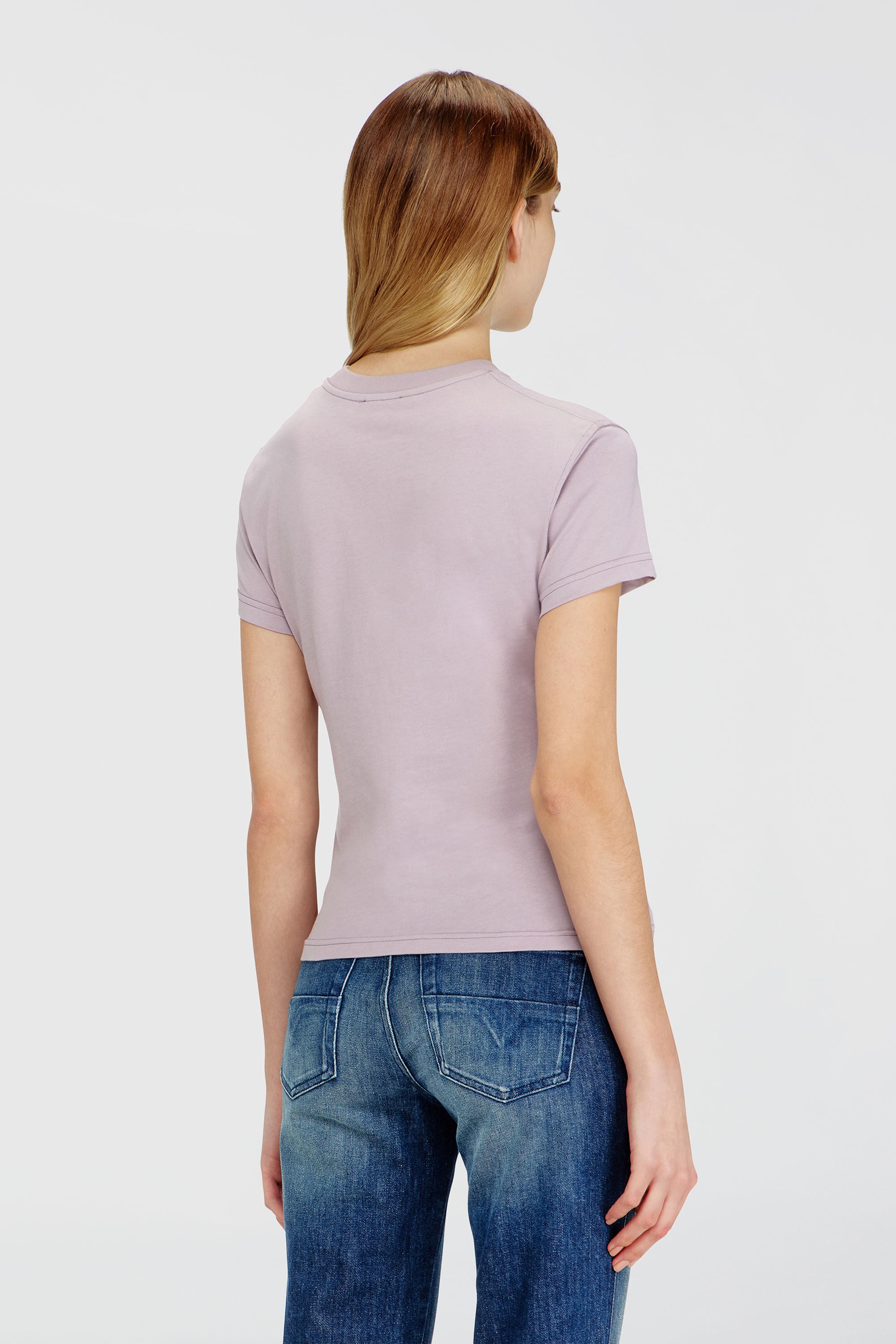 Diesel - T-ILA-AA3, Woman's Slim jersey T-shirt with graphic print in Lilac - 4