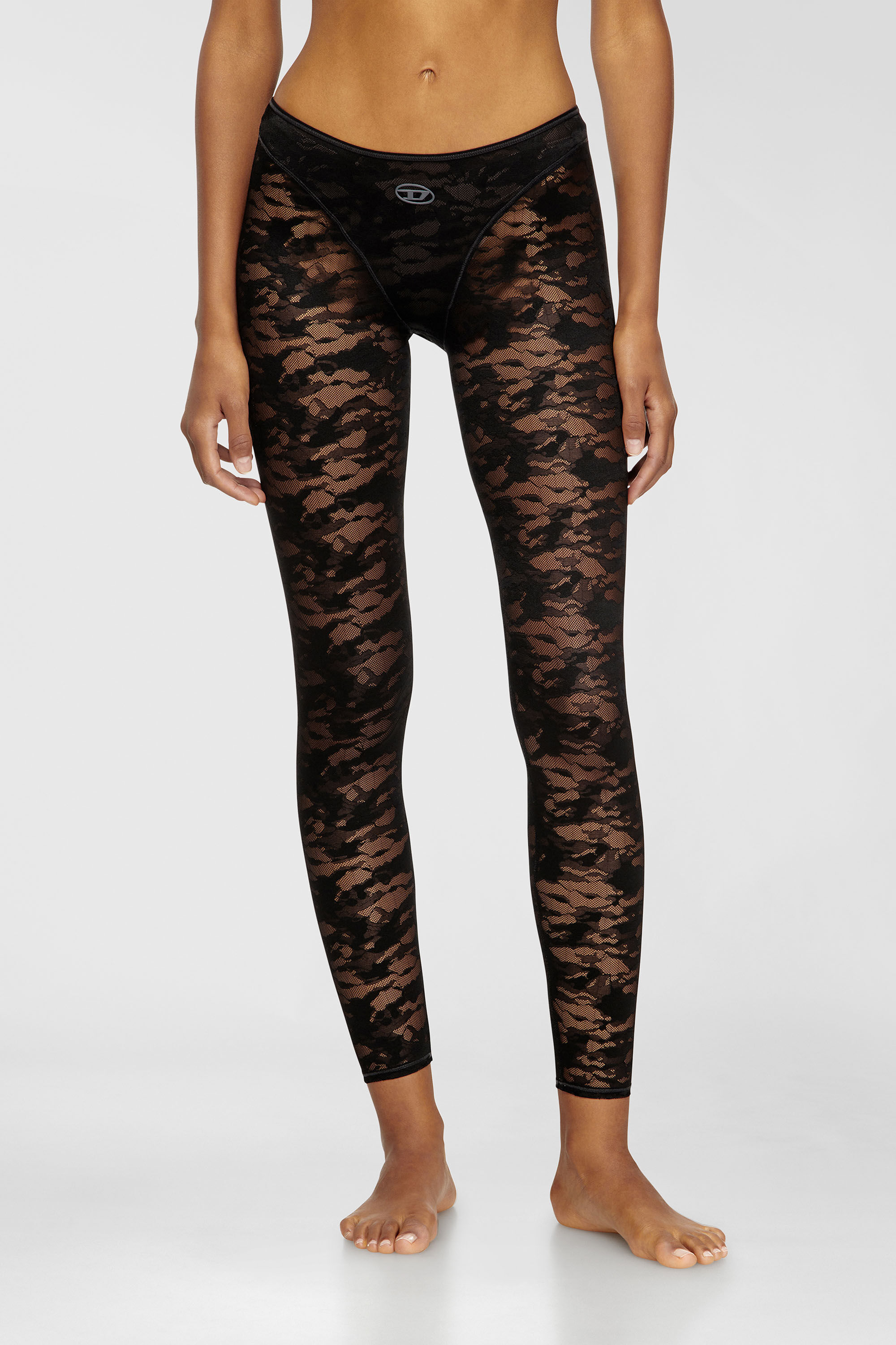 Diesel - CLAIRE-UTLT, Woman's Camo lace leggings in Black - 3