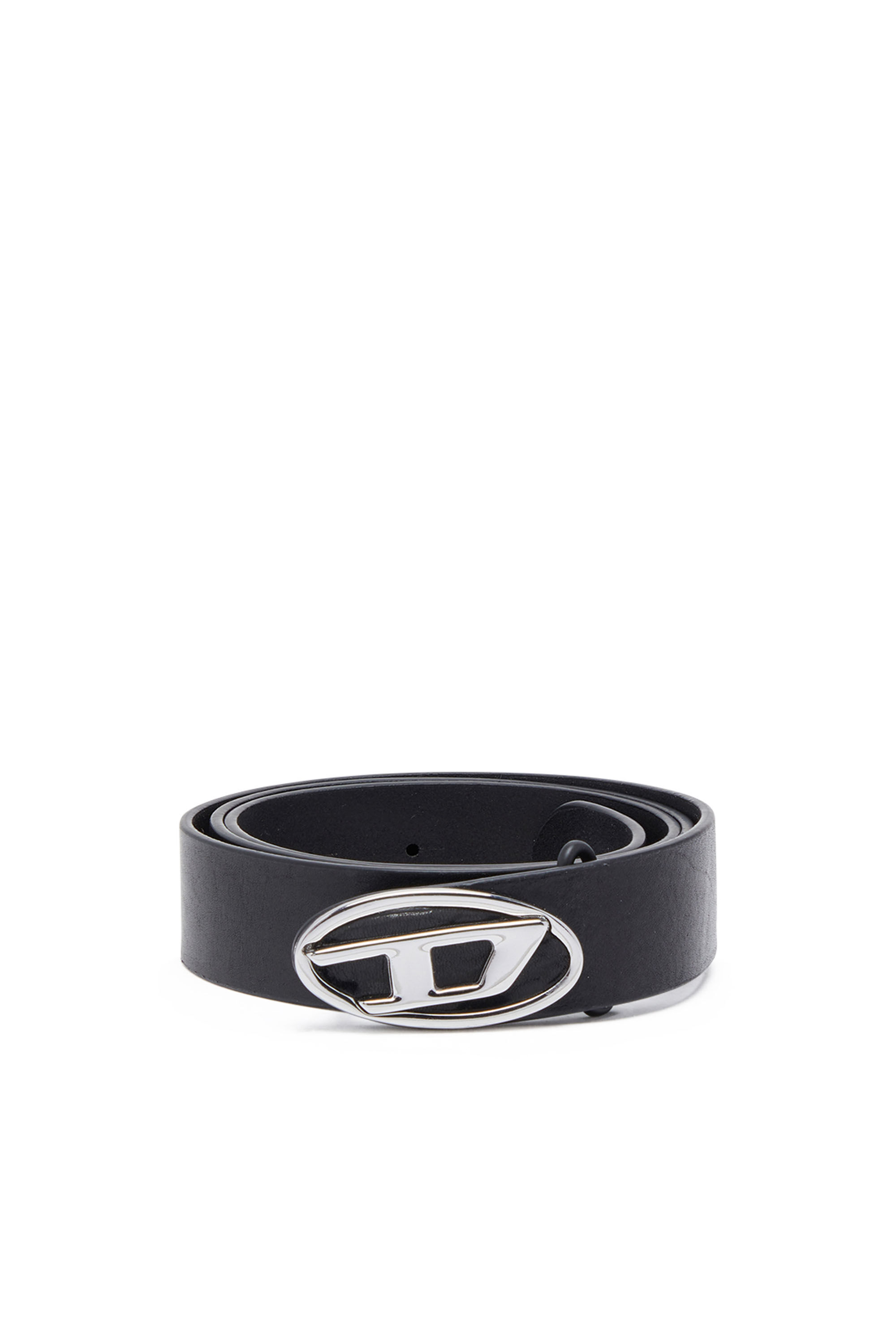 Diesel - B-1DR-LAYER, Man Reversible leather belt with Oval D logo in Black - Image 1