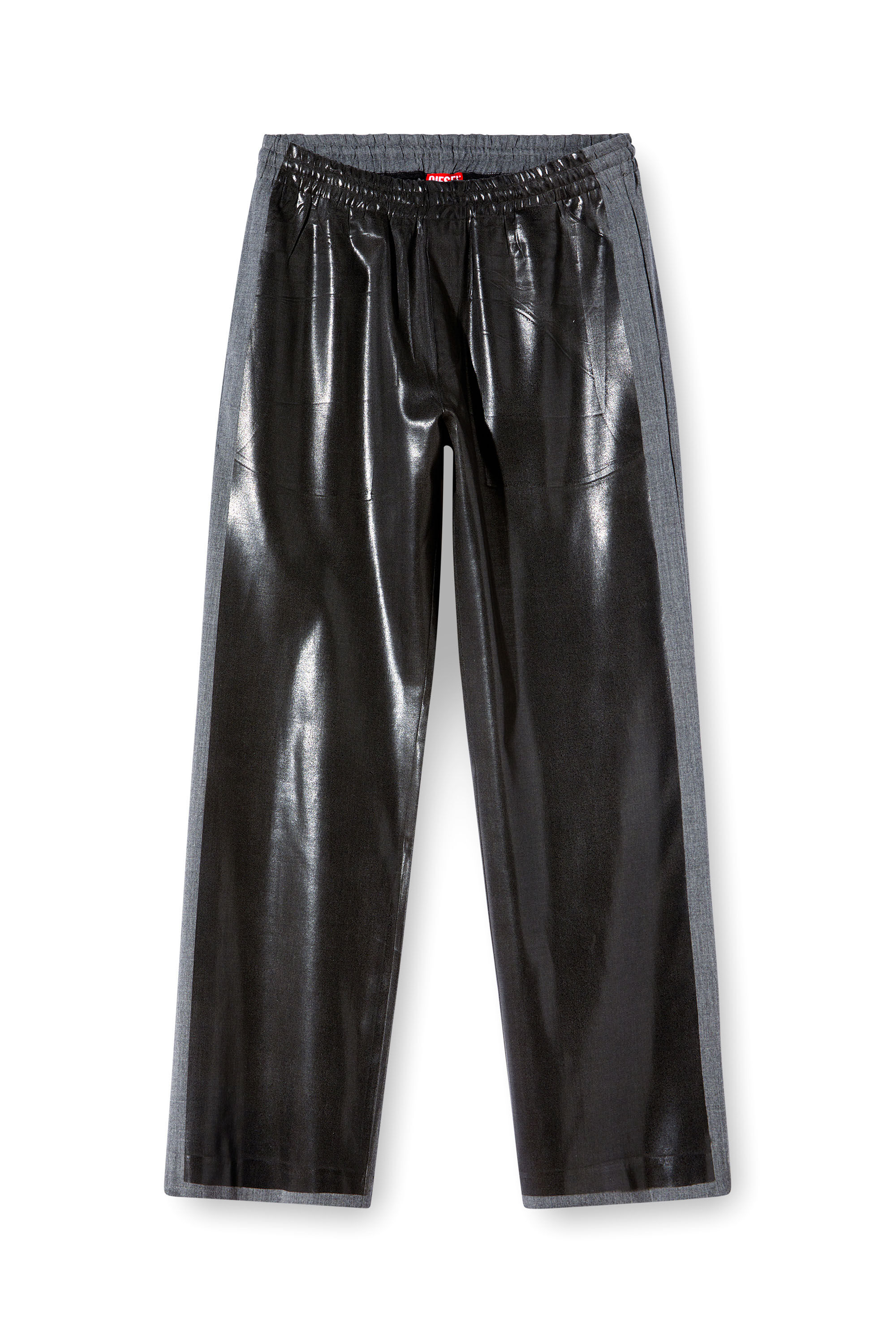Diesel - P-CLAYS-DD, Unisex's Tailored track pants with coated front in Black - 2