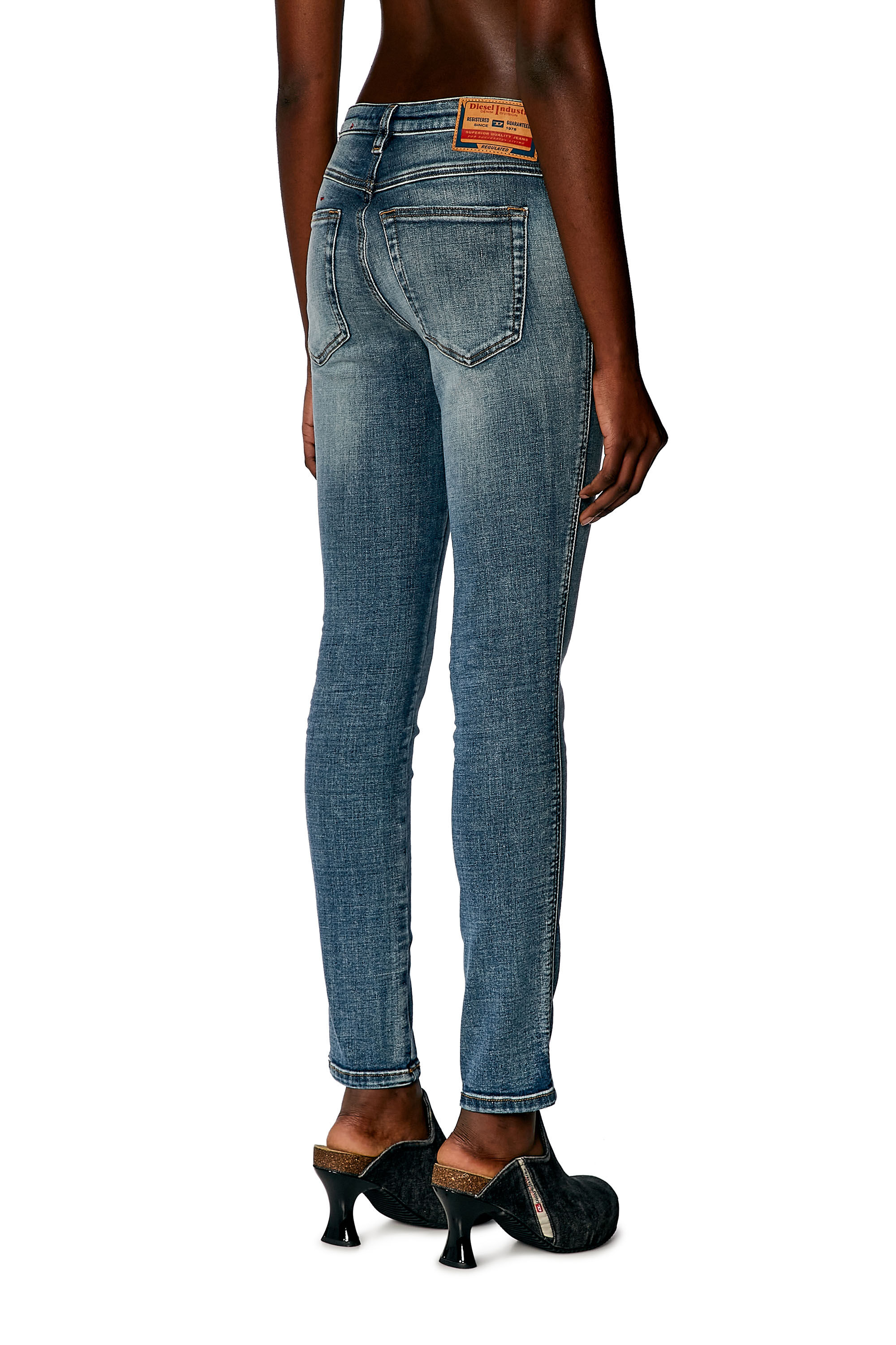 Diesel - Woman Skinny Jeans 2015 Babhila 0PFAW, Medium blue - Image 4