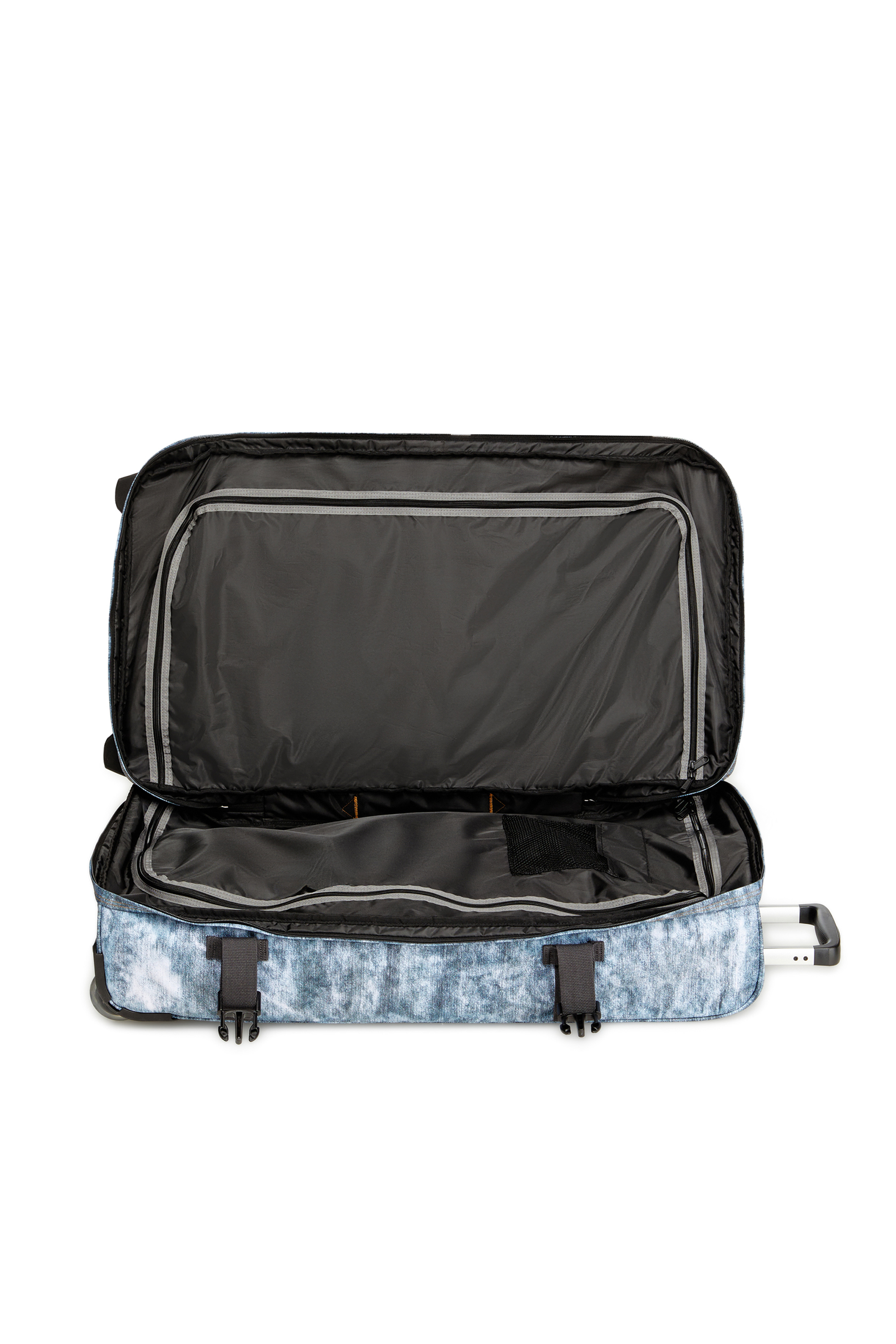 Diesel - DIESEL TRANSIT'R L, Unisex's Travel trolley in trompe l'oeil denim in Blue - 4