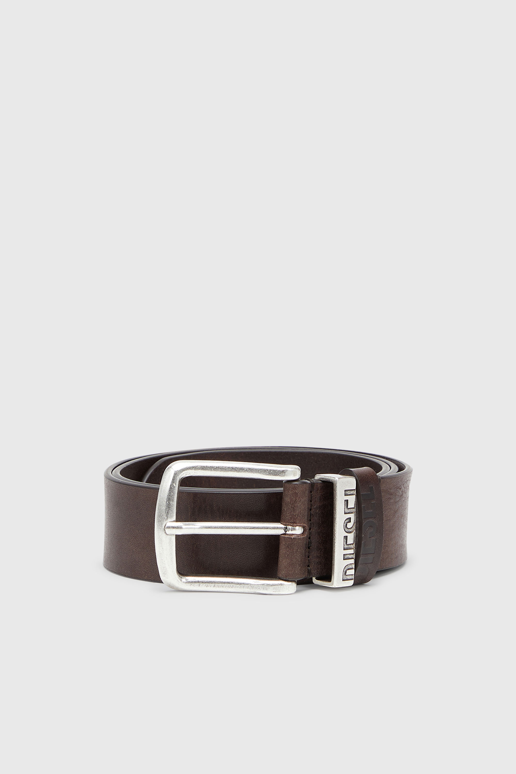 Diesel - B-VISIBLE, Man's 3.9cm belt with contrast loops in Brown - 1