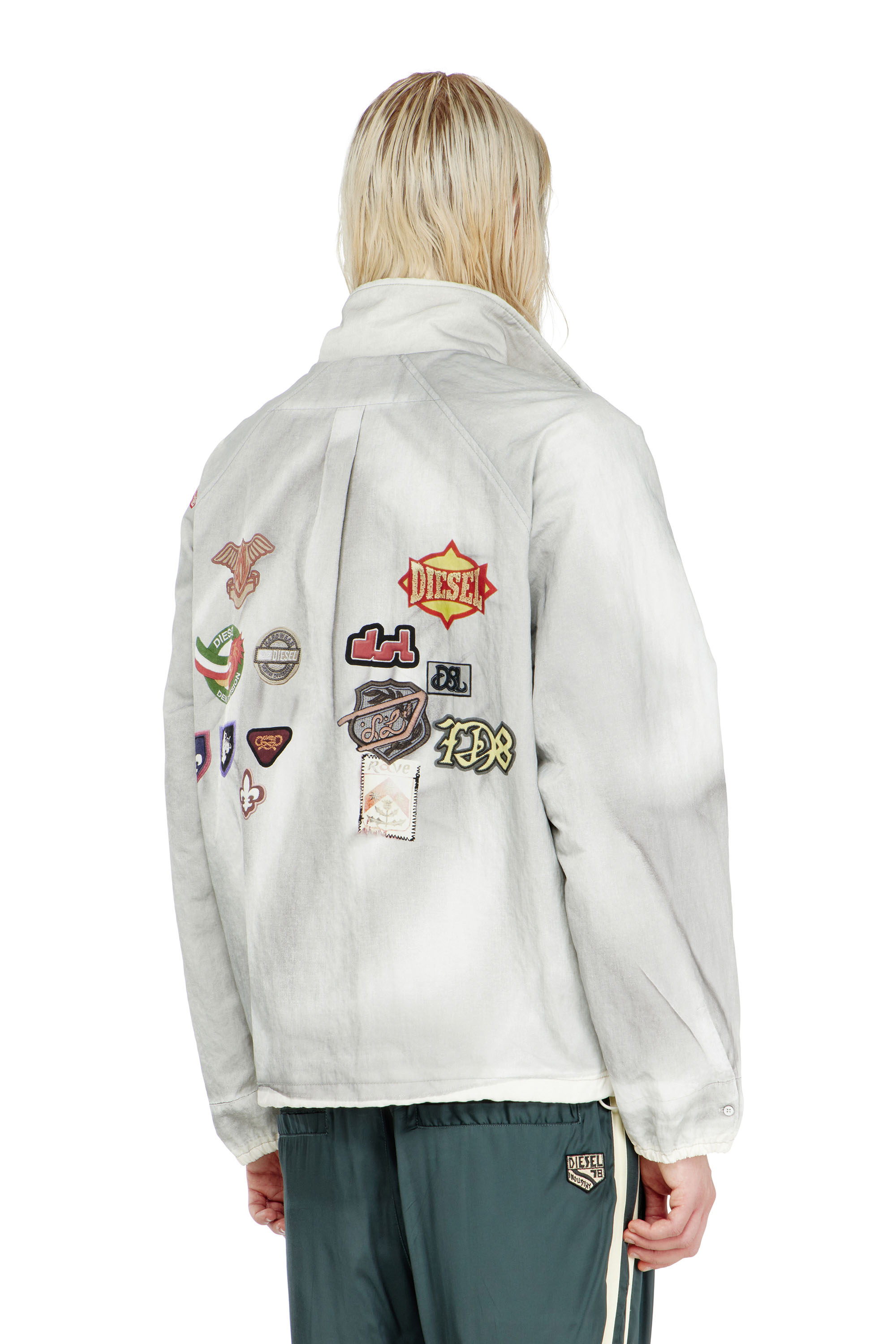 Diesel - J-PATCH, Man's Windbreaker with trompe l&rsquo;oeil patches in null - 4