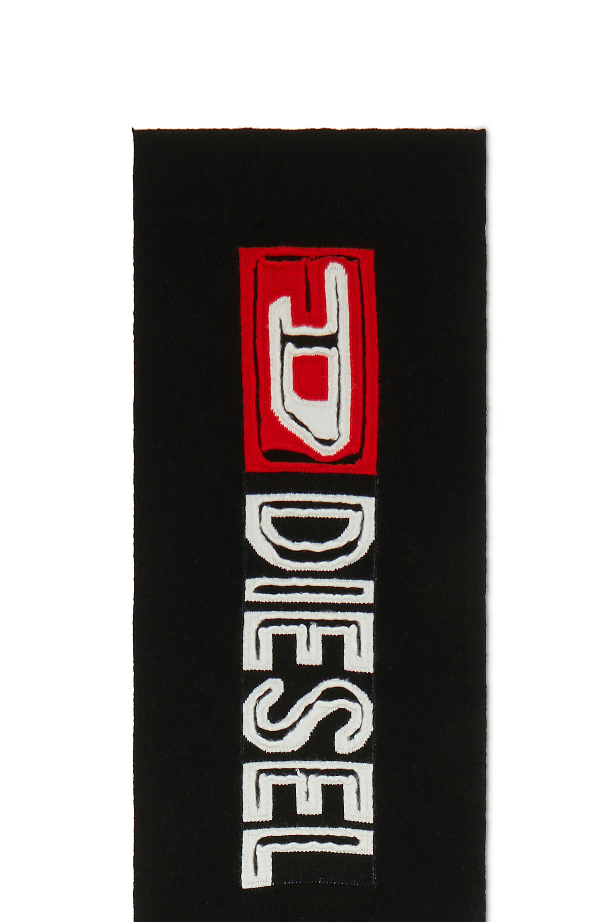 Diesel - K-PEFF, Unisex Wool scarf with peel-off logo in Black - Image 3