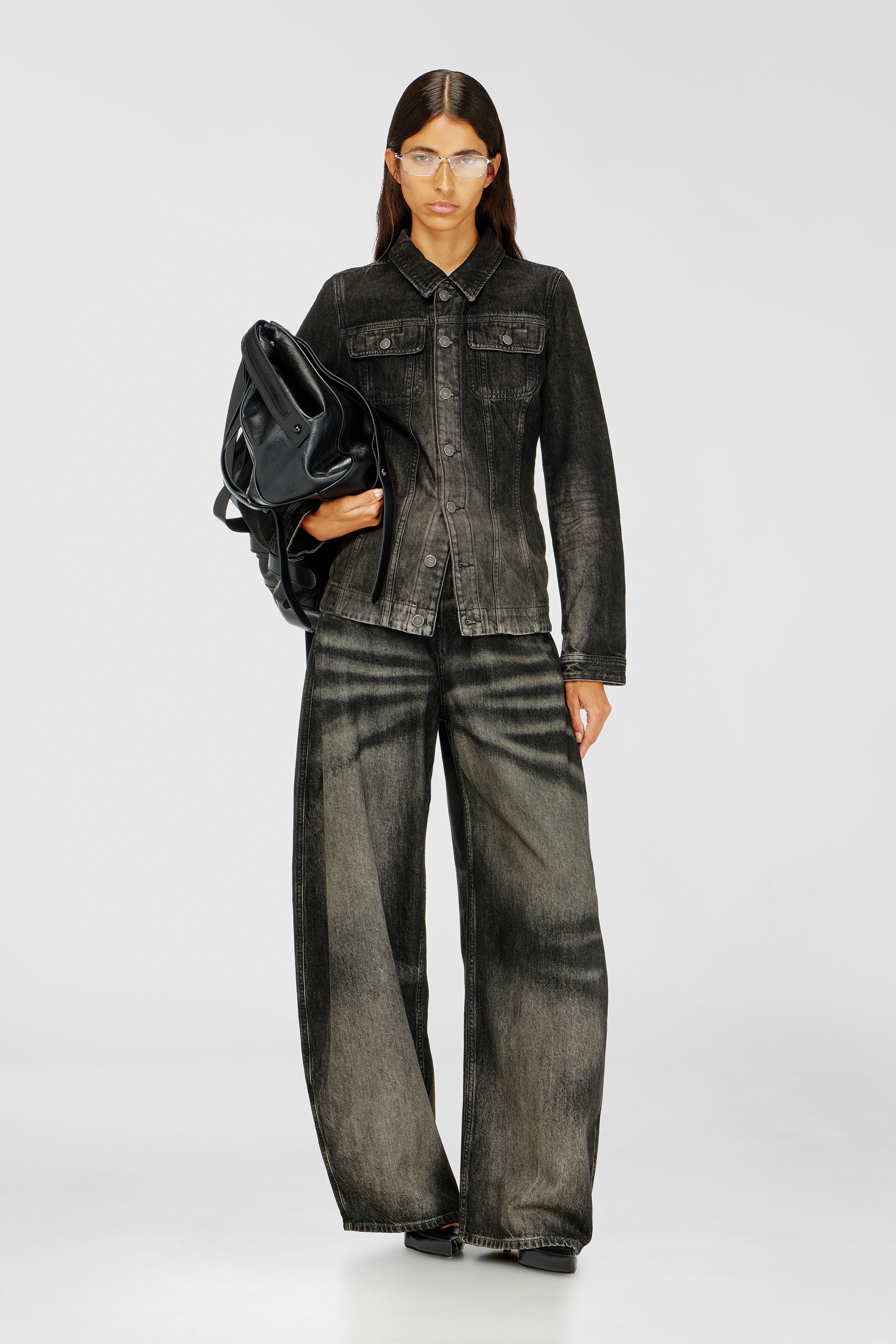 Diesel - Woman's Relaxed Jeans 1987 D-Khelz 09R33, Black/Dark grey - 1