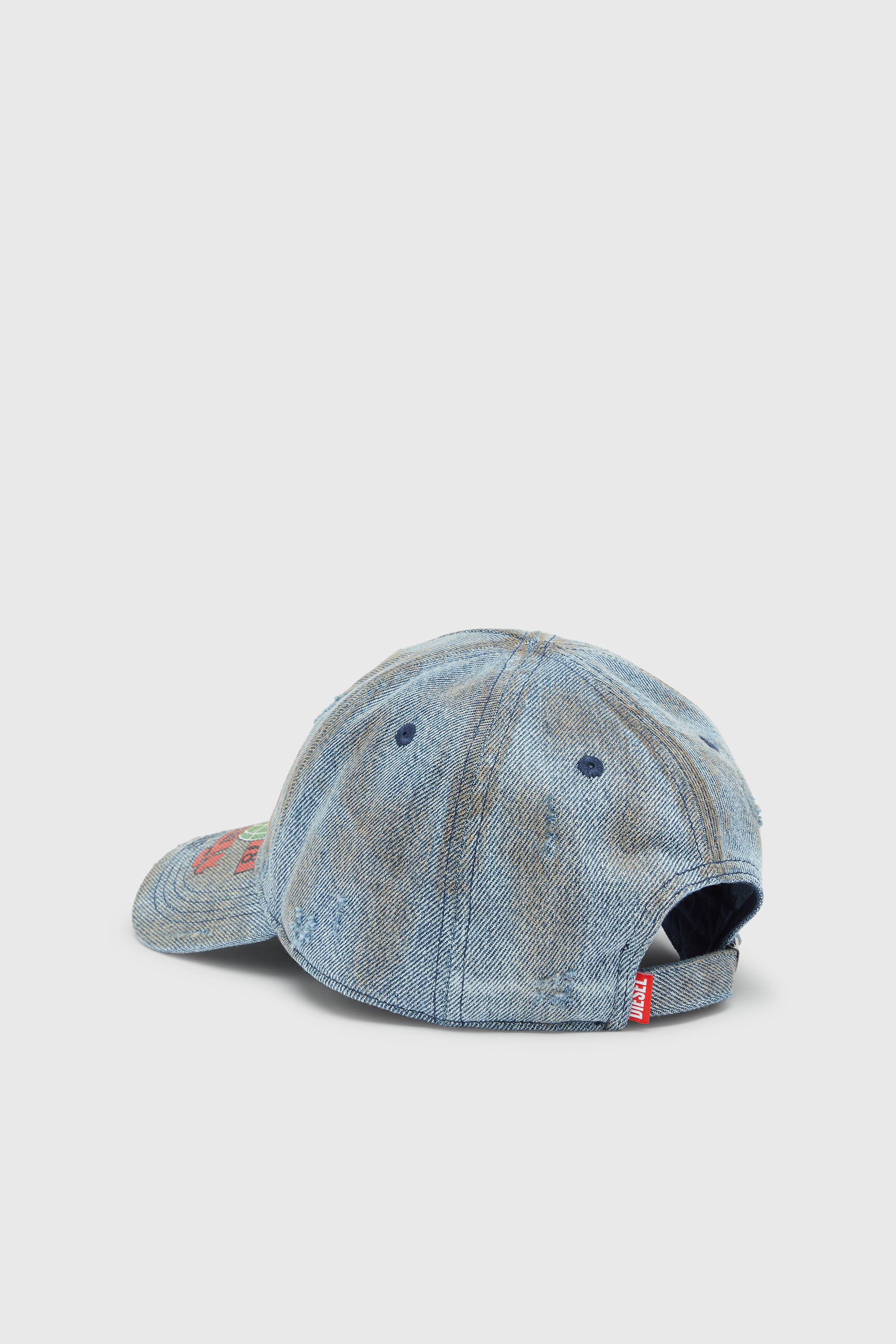 Diesel - C-ROCK, Man's Denim baseball cap with concert graphics in Light Blue - 2