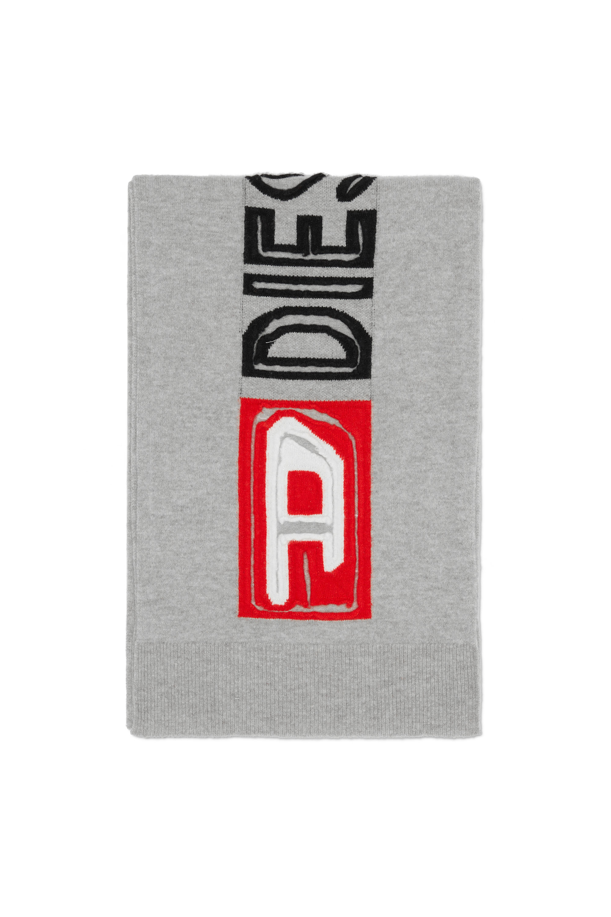 Diesel - K-PEFF, Unisex Wool scarf with peel-off logo in Grey - Image 1