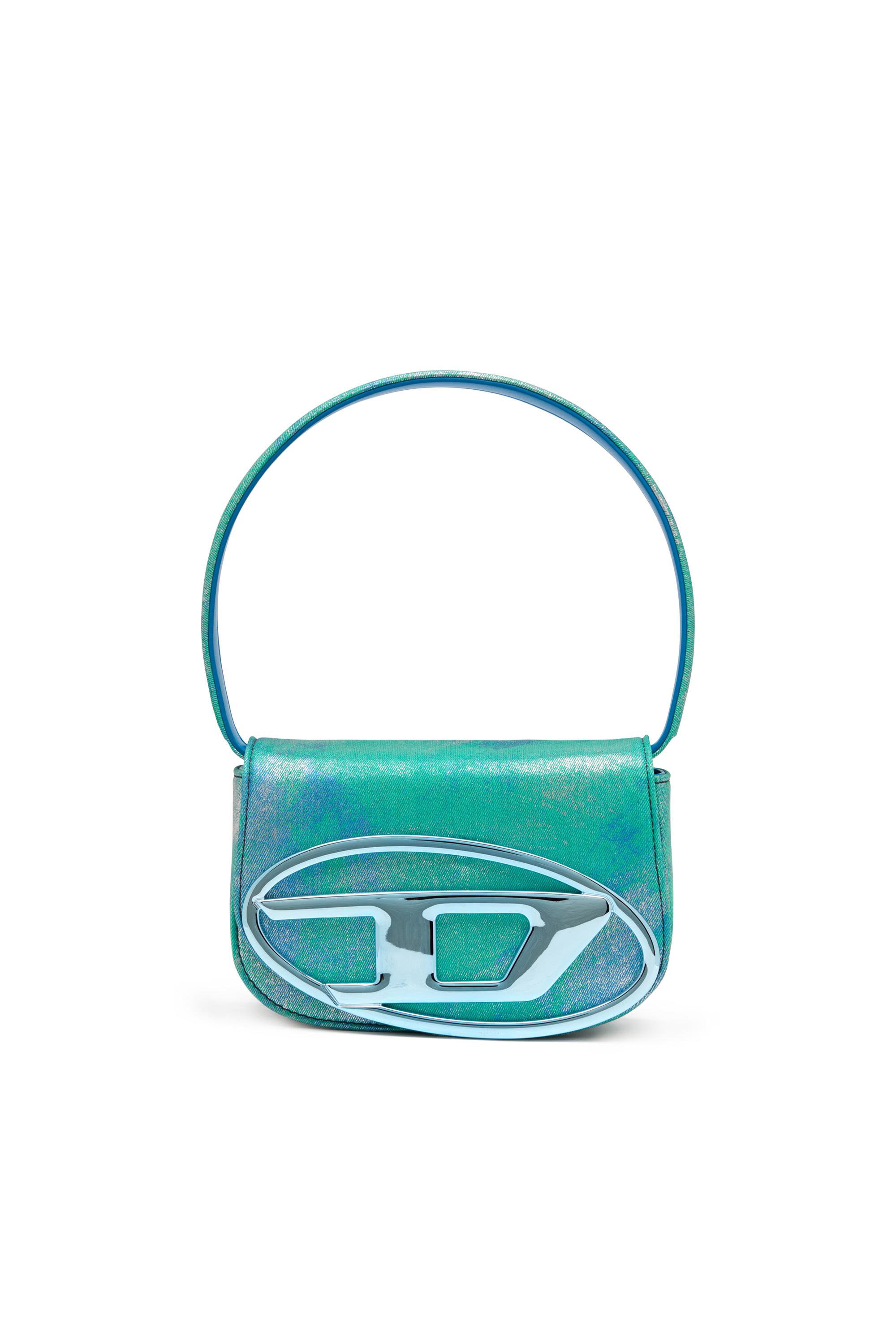 Diesel - 1DR, Woman's 1DR-Iconic shoulder bag in pop colour denim in Blue/Green - 1