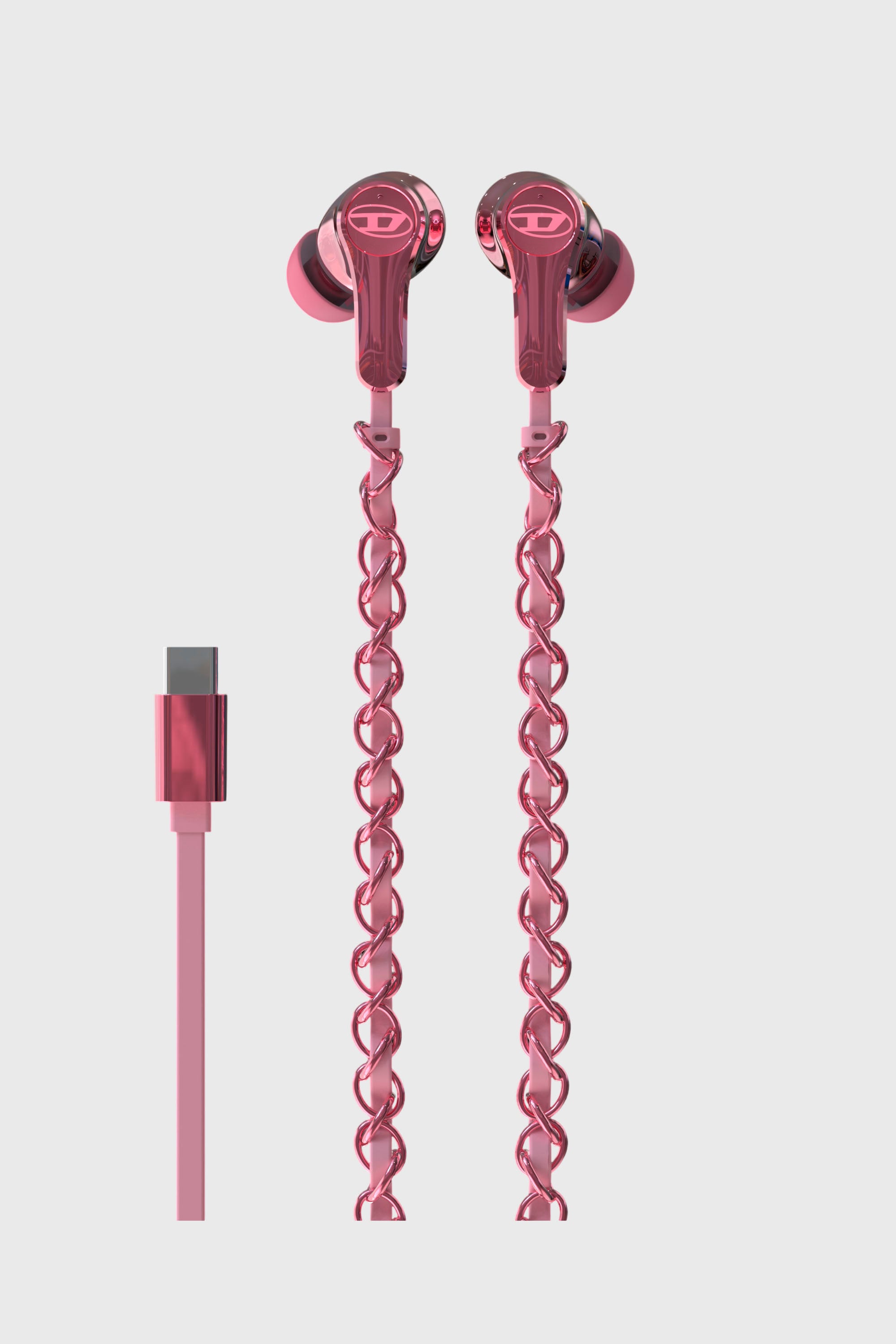 Diesel - 60688 WIRED EARBUDS WIRED EARBUDS, Unisex's Wired Earbuds and charms pink in Pink - 2