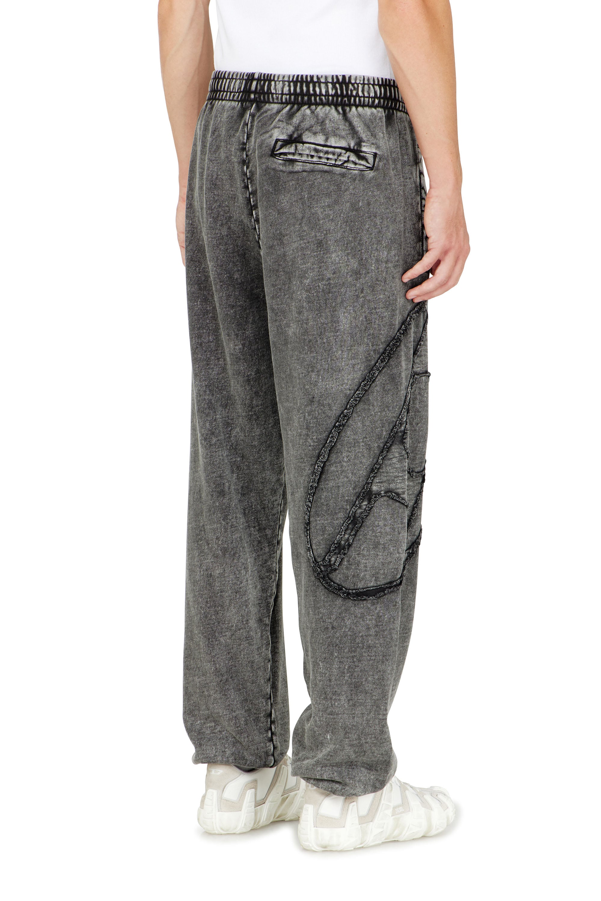 Diesel - P-MARKY-DEN, Man's Organic cotton sweatpants with Oval D patch in Dark grey - 4