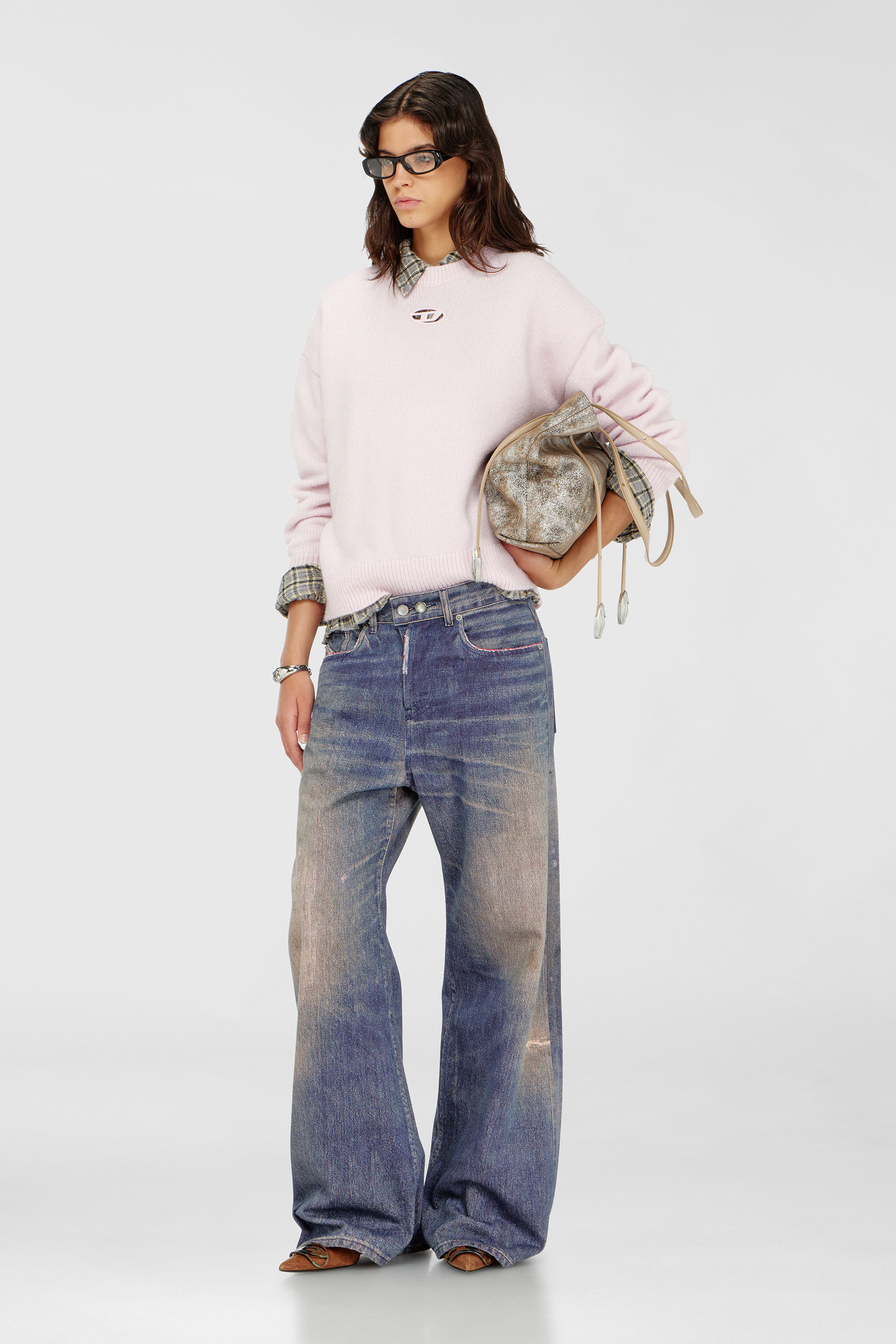 Diesel - M-AREETA, Woman's Jumper in wool and alpaca blend in Pink - 1