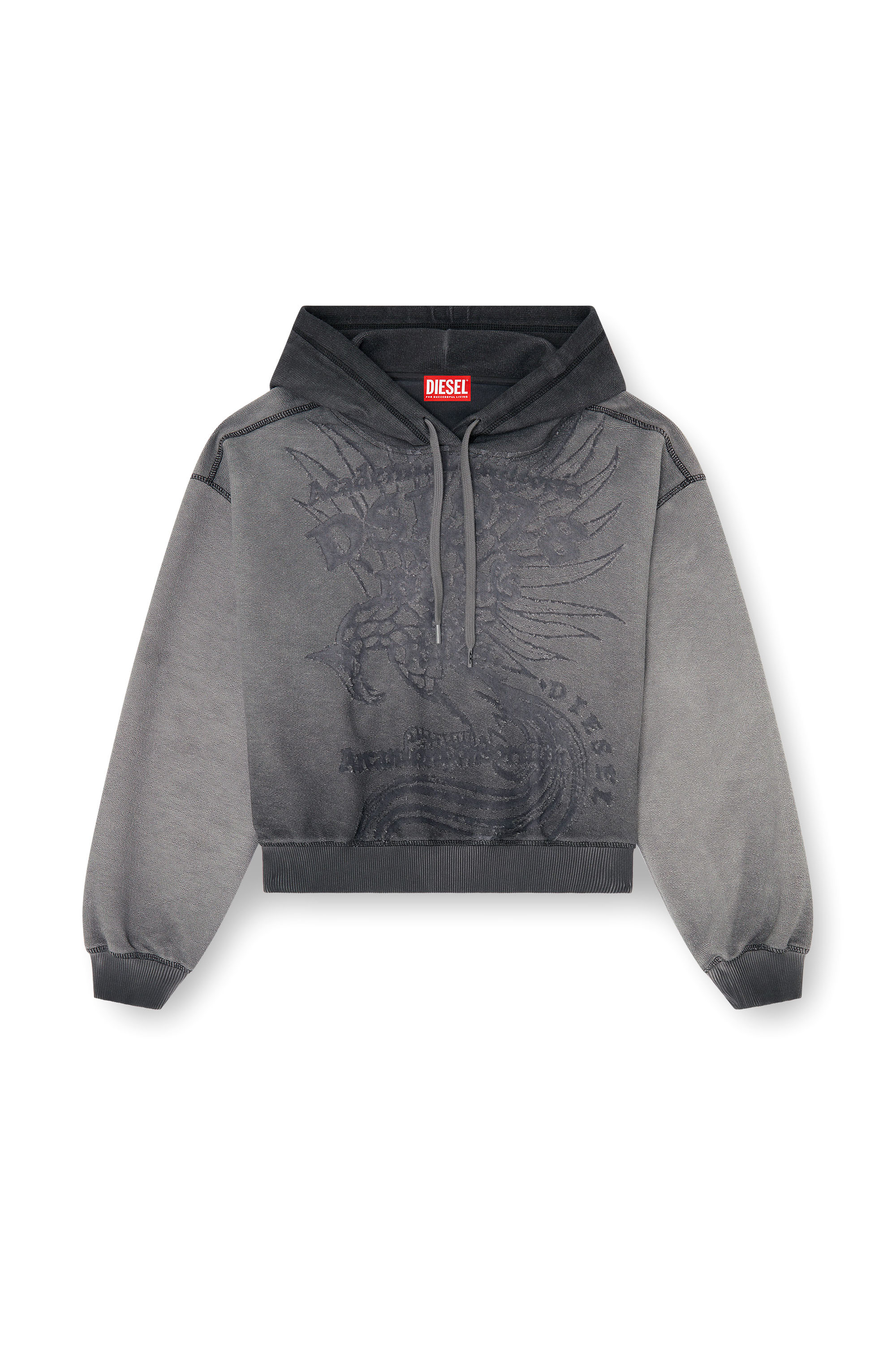 Diesel - F-SUNNY-HOOD, Woman's Hoodie with d&eacute;vor&eacute; print in null - 2