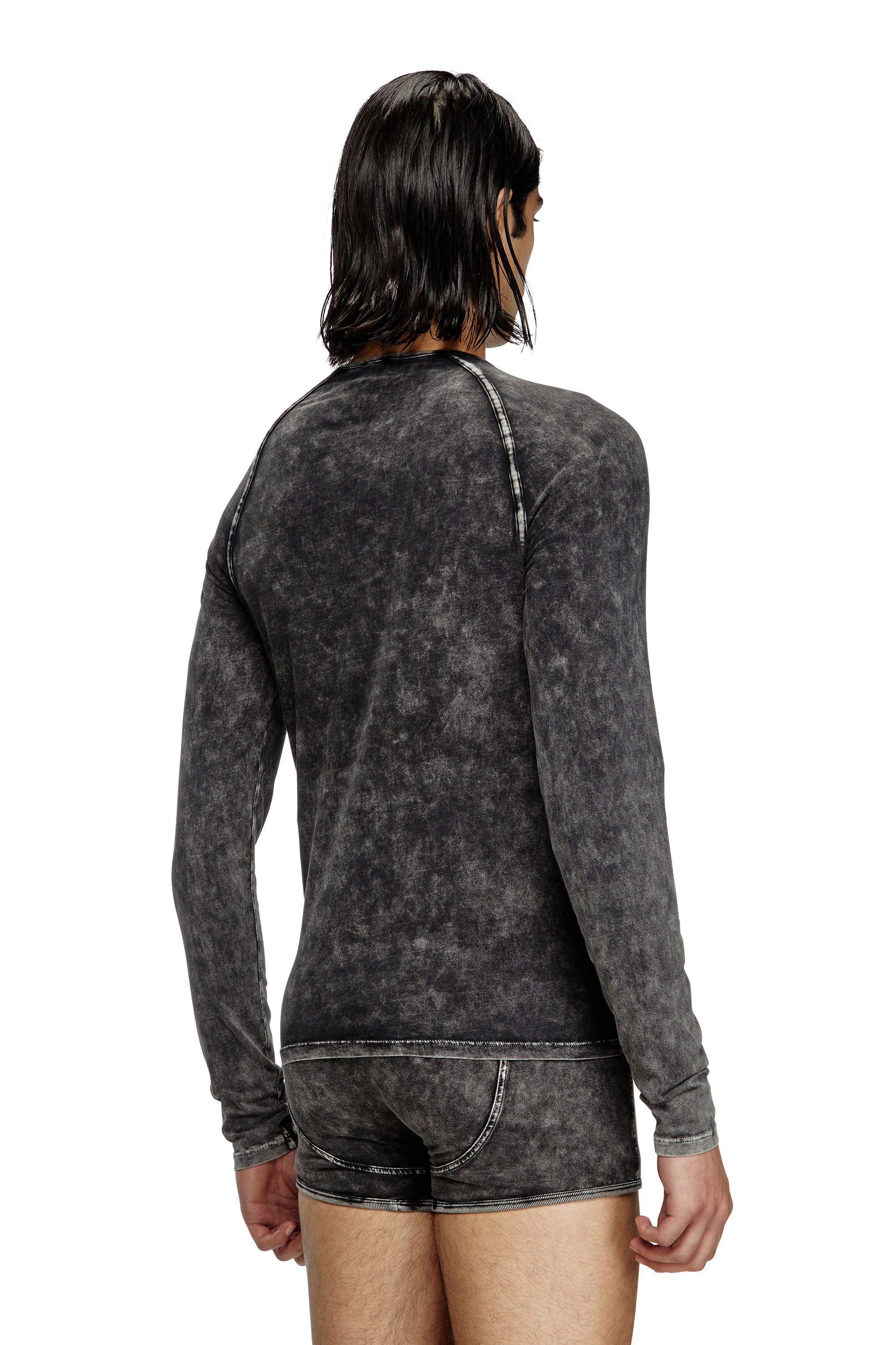 Diesel - EFREM-DNM, Man's Denim effect long-sleeve T-shirt in Black - 4