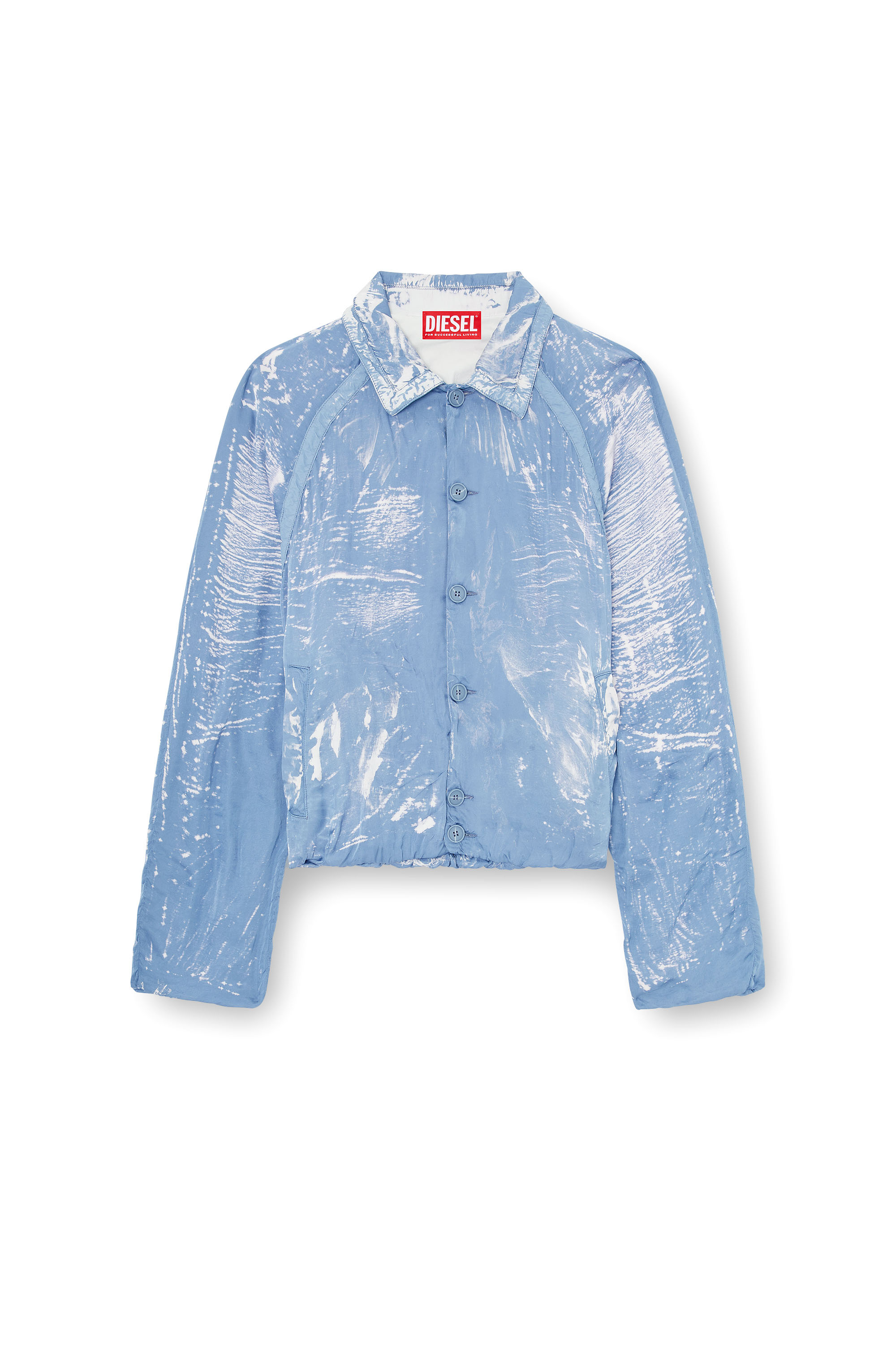 Diesel - J-ORION-PLAIN, Man's Shirt-collar jacket with X-ray effect in Light Blue - 2