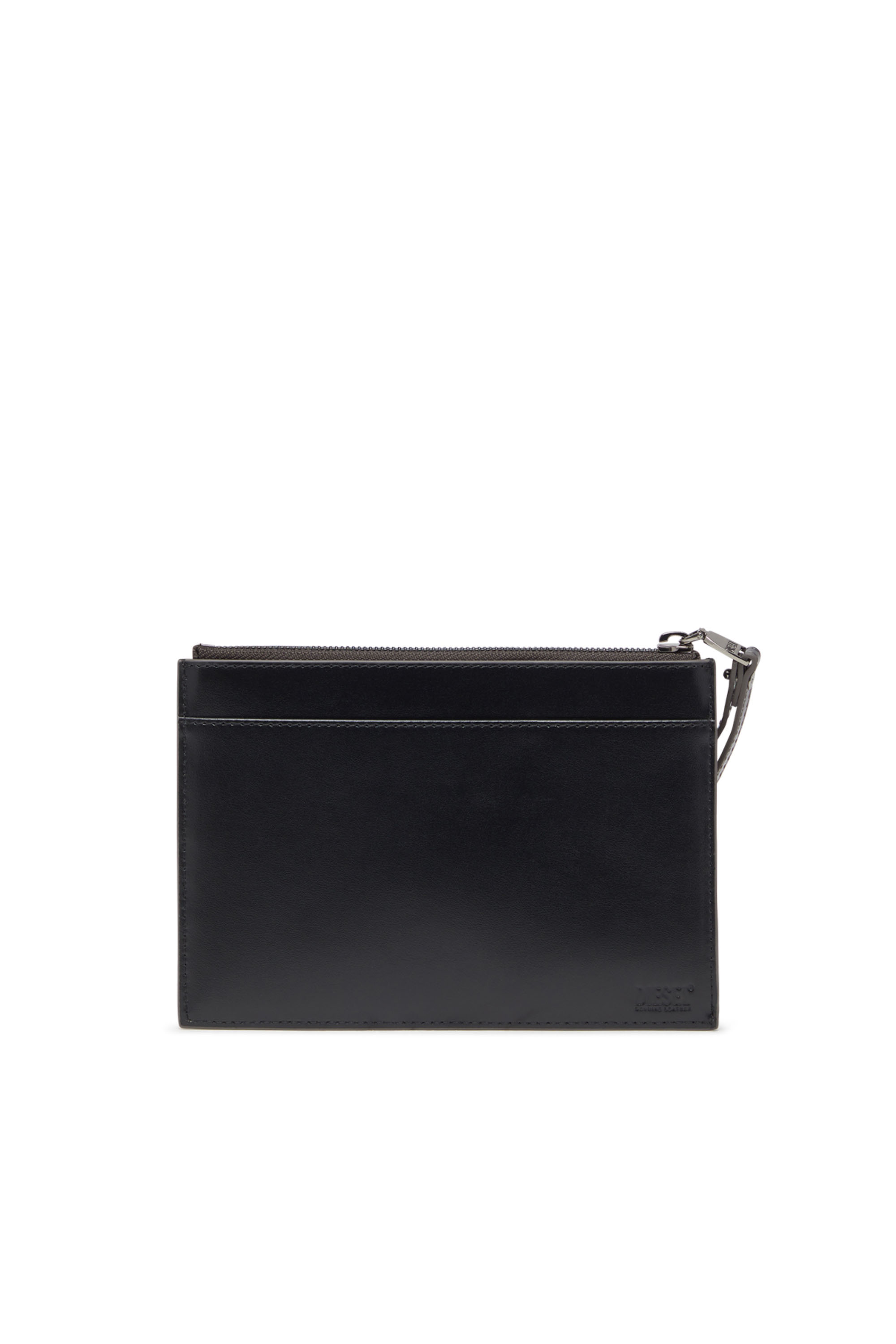 Diesel - 1DR POUCH III, Unisex's Zipped pouch in mirror leather in Grey - 2
