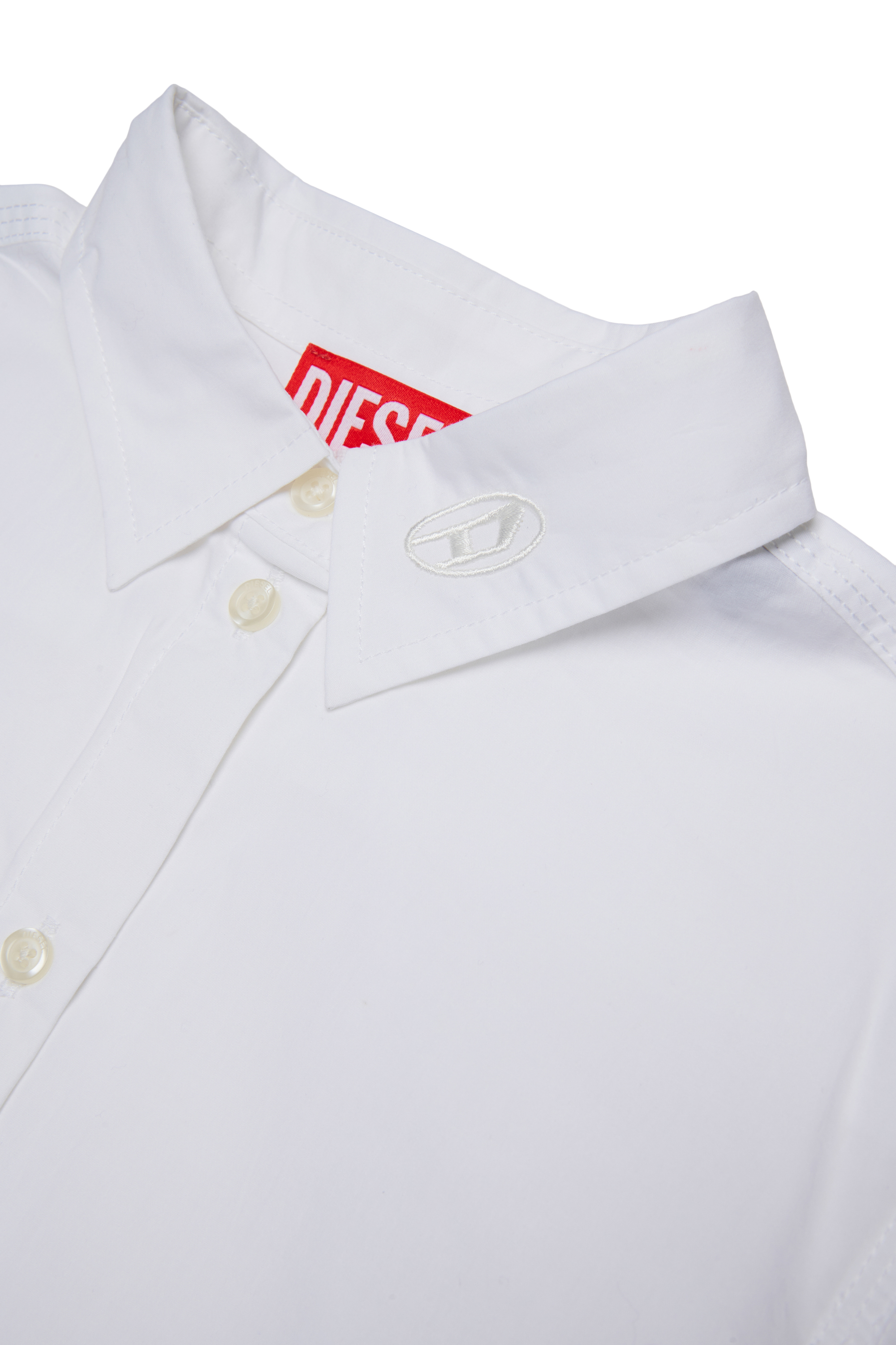 Diesel - CLIO, Woman's Cotton shirt with embroidered logo in White - 4