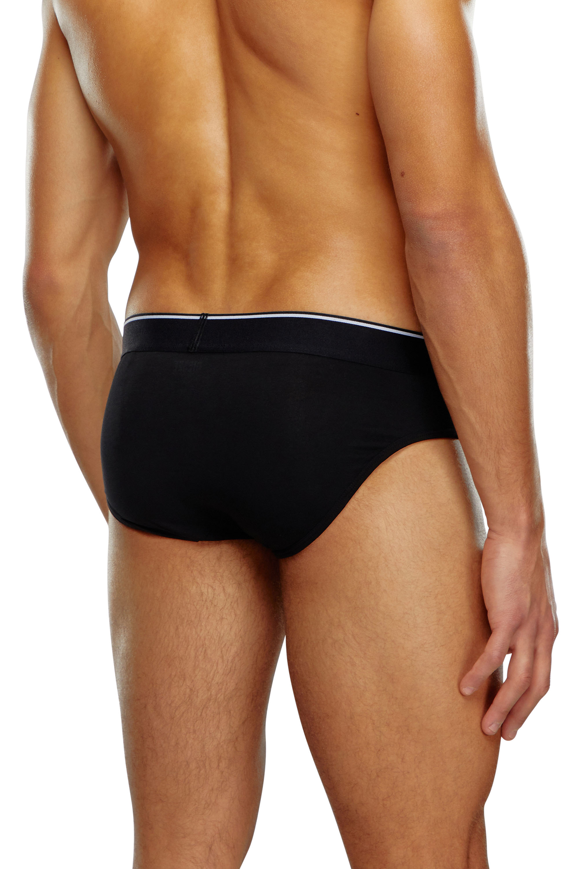 Diesel - UMBR-ANDRETHREEPACK, Man's Three-pack of plain logo briefs in Black - 4