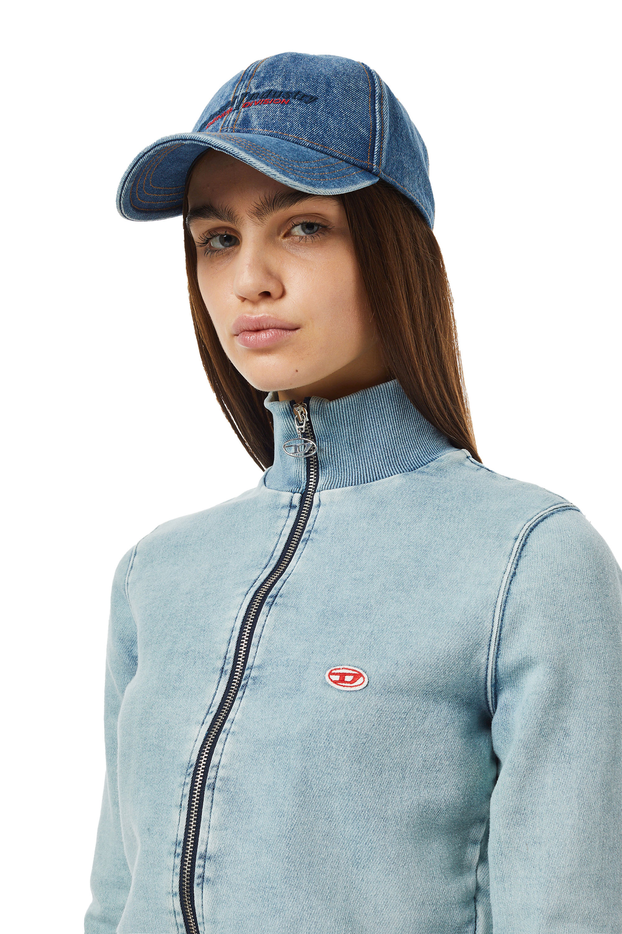 Diesel - D-EMY TRACK DENIM SWEATSHIRT, Light Blue - Image 3