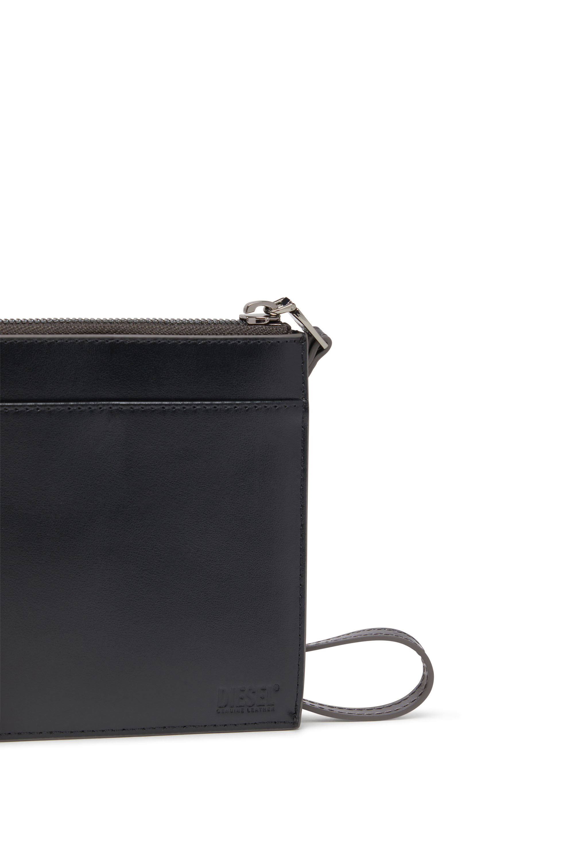 Diesel - 1DR POUCH III, Unisex's Zipped pouch in mirror leather in Grey - 5