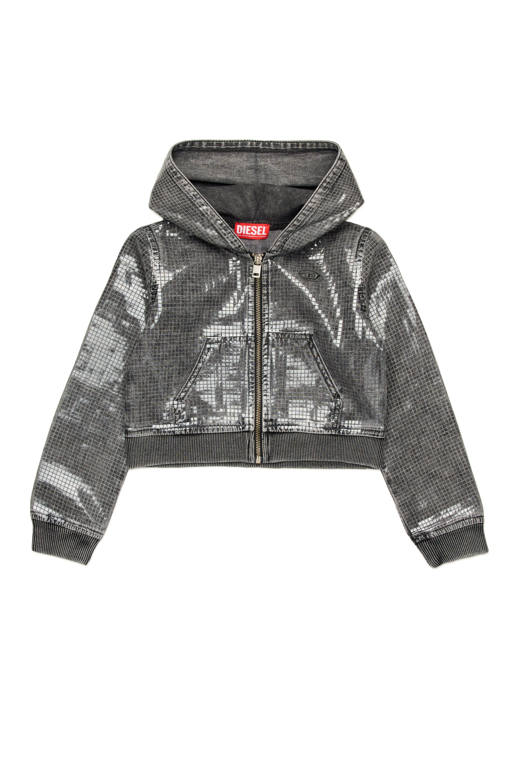 Diesel - SDENNY, Woman's Sequin-effect hoodie in Black - 1